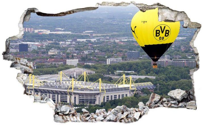 Wall-Art Wandtattoo 3D Fußball BVB Heißluftballon (1 St), selbstklebend,  entfernbar