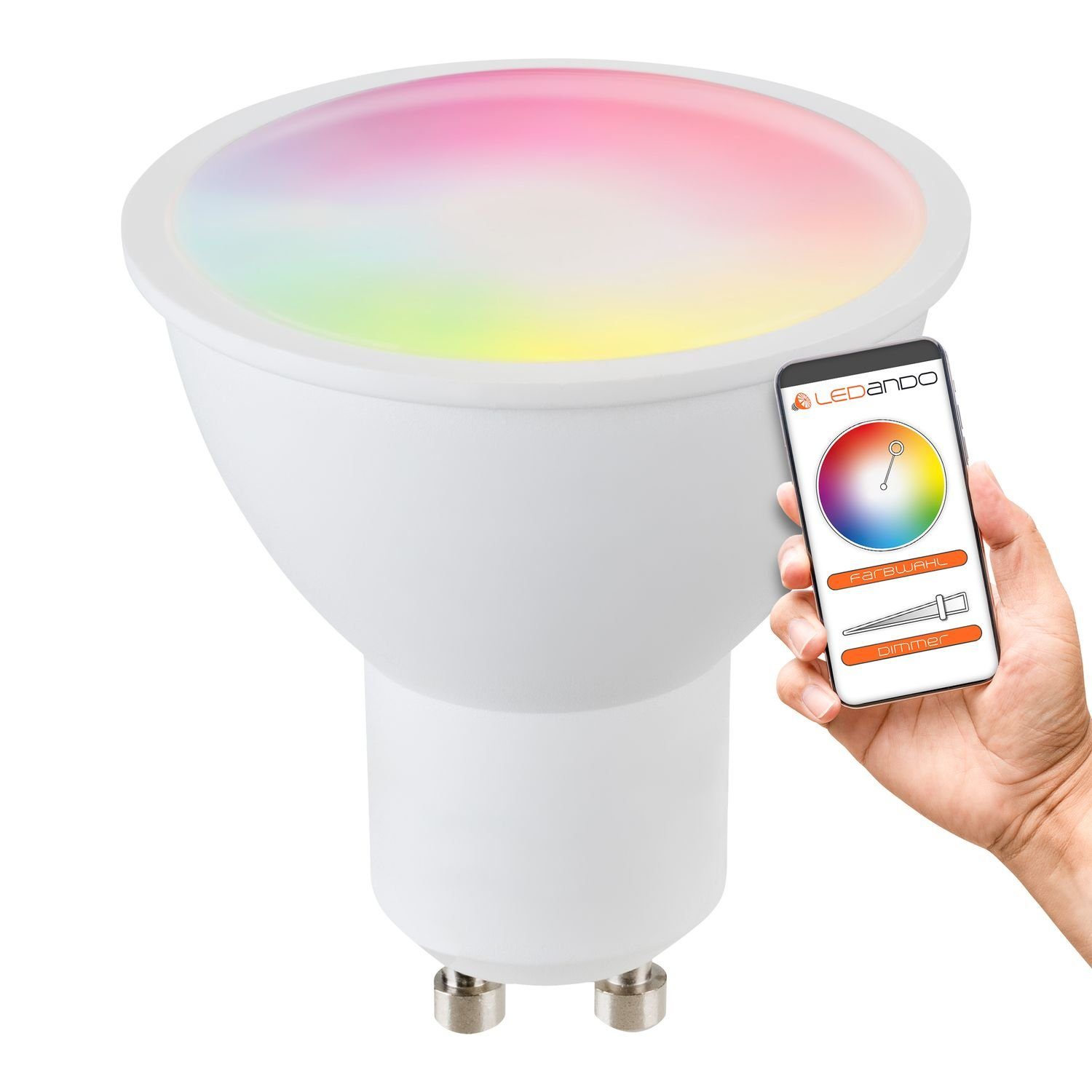 LED Doppel RGB Einbaustrahler inklusive Leuchtmittel 5W LEDANDO Erdspieß LED LEDANDO GU10 Smarter