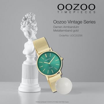 OOZOO Quarzuhr Oozoo Damen Armbanduhr Vintage Series, (Analoguhr), Damenuhr rund, mittel (ca. 32mm) Metall, Mesharmband, Casual-Style