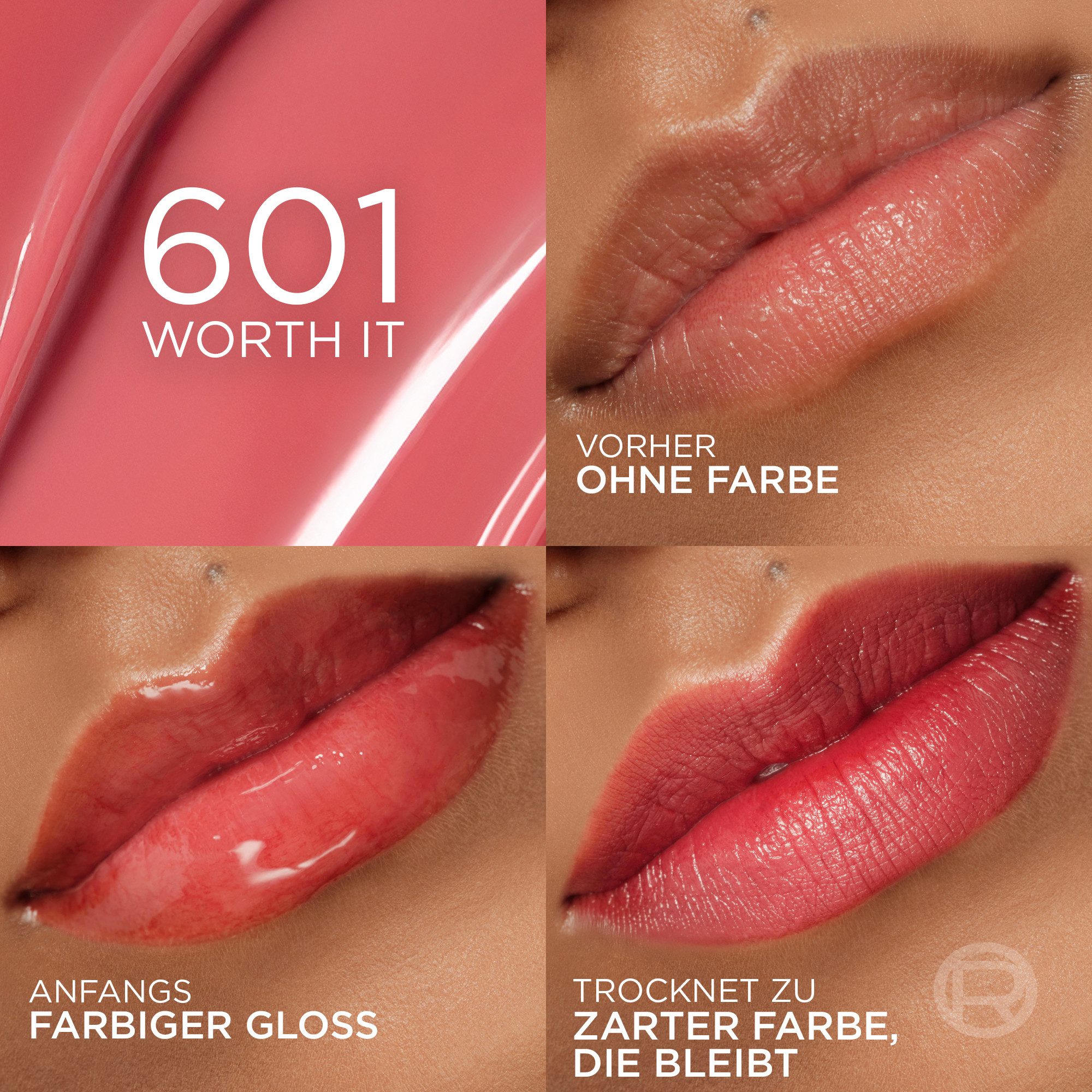L'ORÉAL PARIS Lippenstift PARADISE HYALURON TINT LIP STAIN SERUM, mit flüssiger Textur, feuchtigkeitsspendende Formel