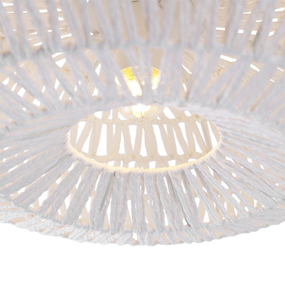 Qazqa Deckenleuchte Lina, ohne Leuchtmittel, Warmweiß, QAZQA Deckenleuchte, e27, Weiß, Seil, Retro