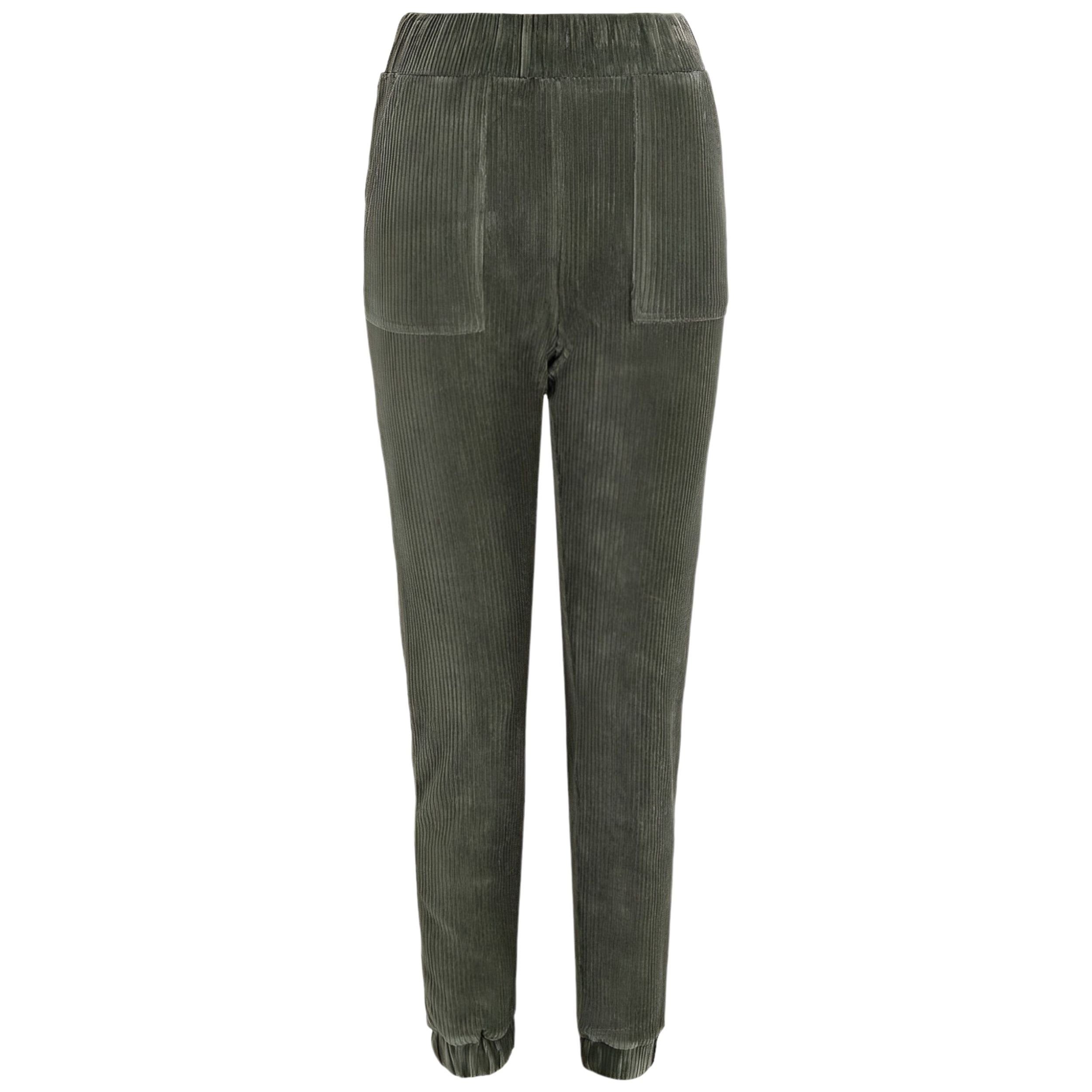 Moscow Design Stoffhose Jordyn Breitcord Leggings mit elastischem Bund in Beige oder Oliv (1-tlg)