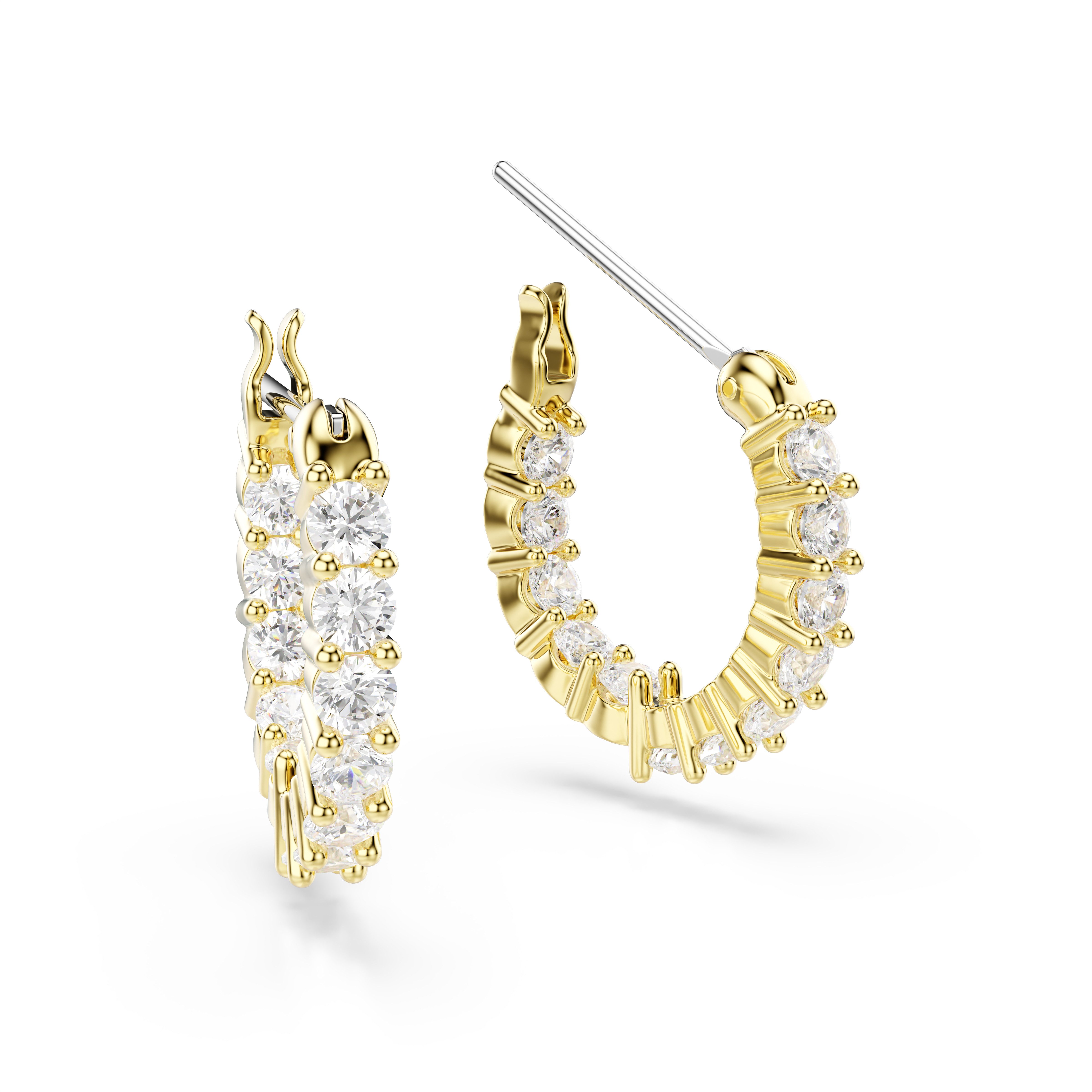 Swarovski Paar Creolen Schmuck Geschenk Matrix Tennis Vittore Ohrringe, Swarovski® Zirkonia (synth) – Bild 3 von 4
