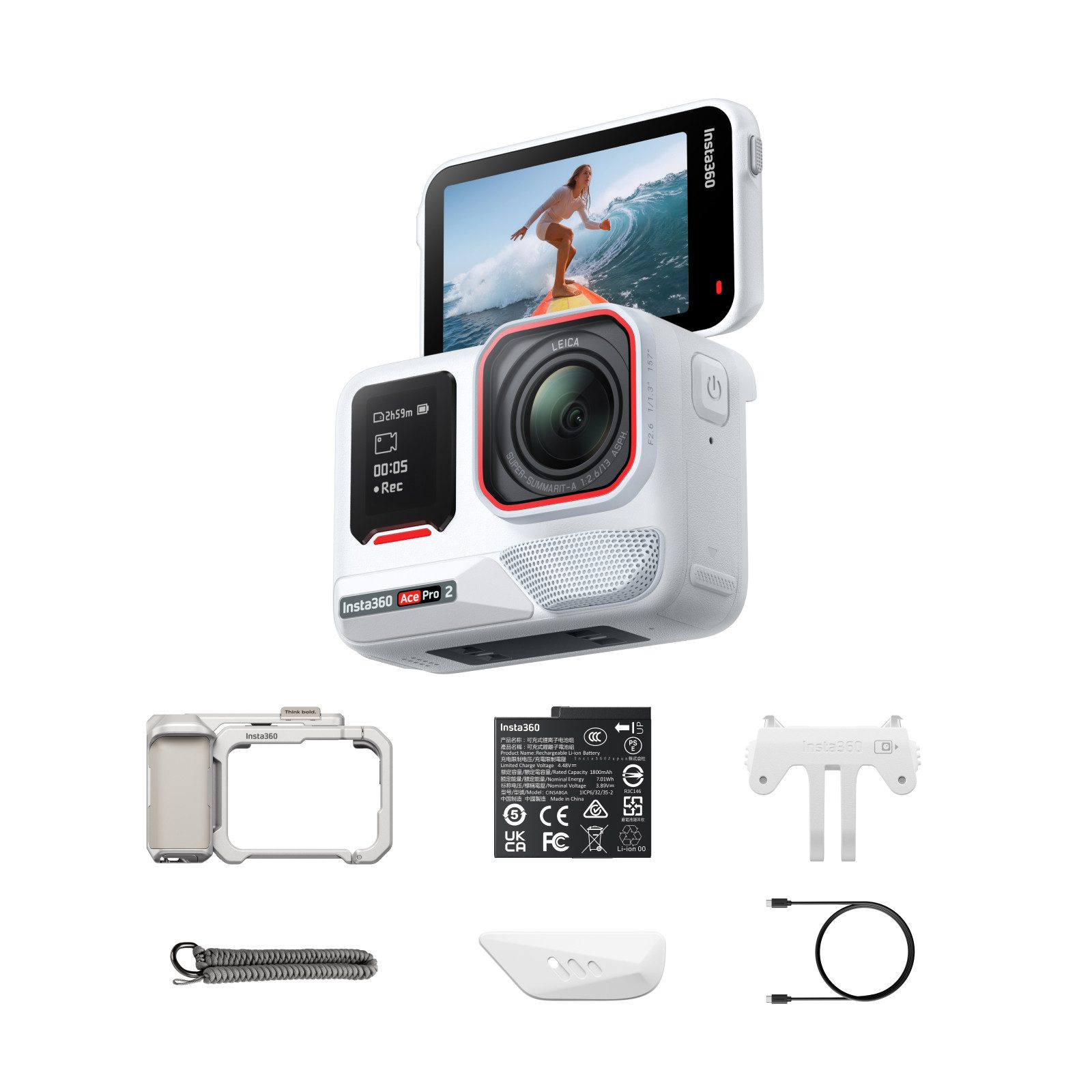 Insta360 Insta360 Ace Pro 2 - 8K wasserdichte Actionkamera Action Cam (8K, WLAN (Wi-Fi), Bluetooth)