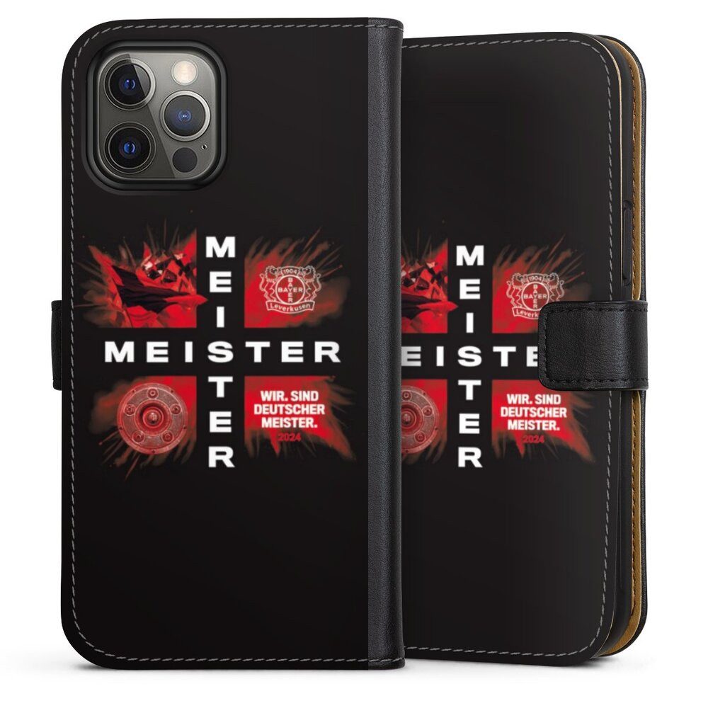 DeinDesign Handyhülle Bayer 04 Leverkusen Meister Offizielles Lizenzprodukt, Apple iPhone 12 Pro Hülle Handy Flip Case Wallet Cover
