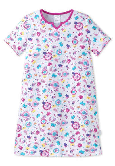 Schiesser Nachthemd »Colorful World« (Set, Set) Mädchen Schlafanzug, Nachthemd, Kurzarm, Jersey
