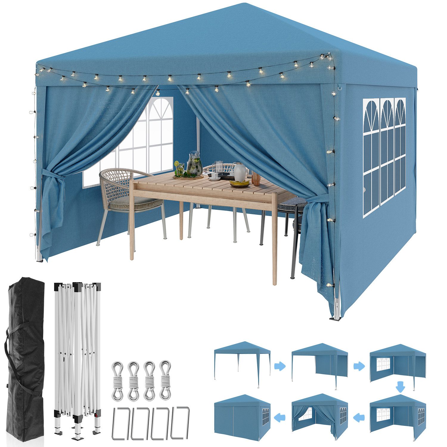 HOMALL Faltpavillon Faltbares Gartenzelt Gazebo 2*2/3*3 günstig online kaufen