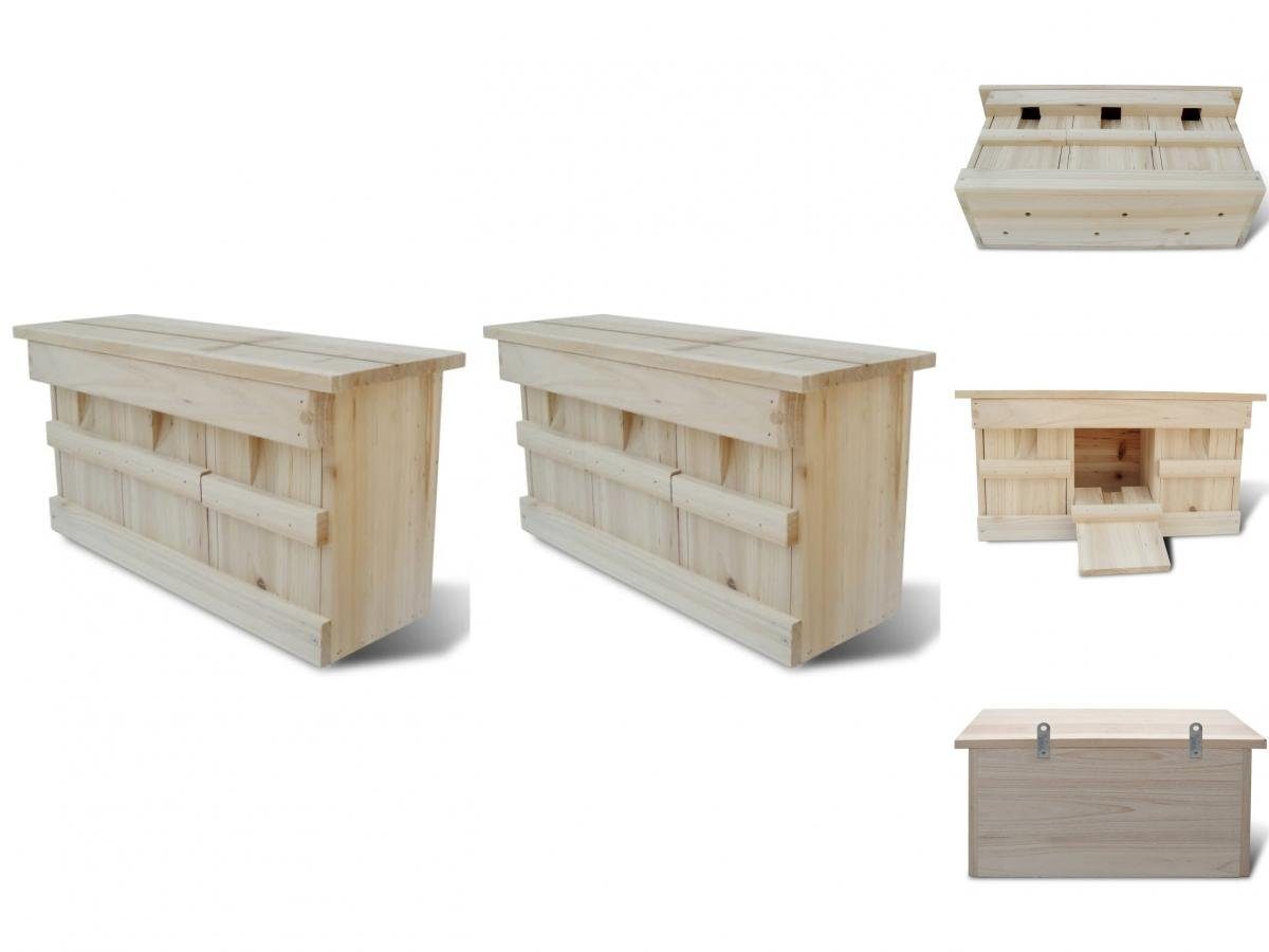 vidaXL Vogelhaus Spatzenhaus 2 Stk Holz 44 x 15,5 x 21,5 cm