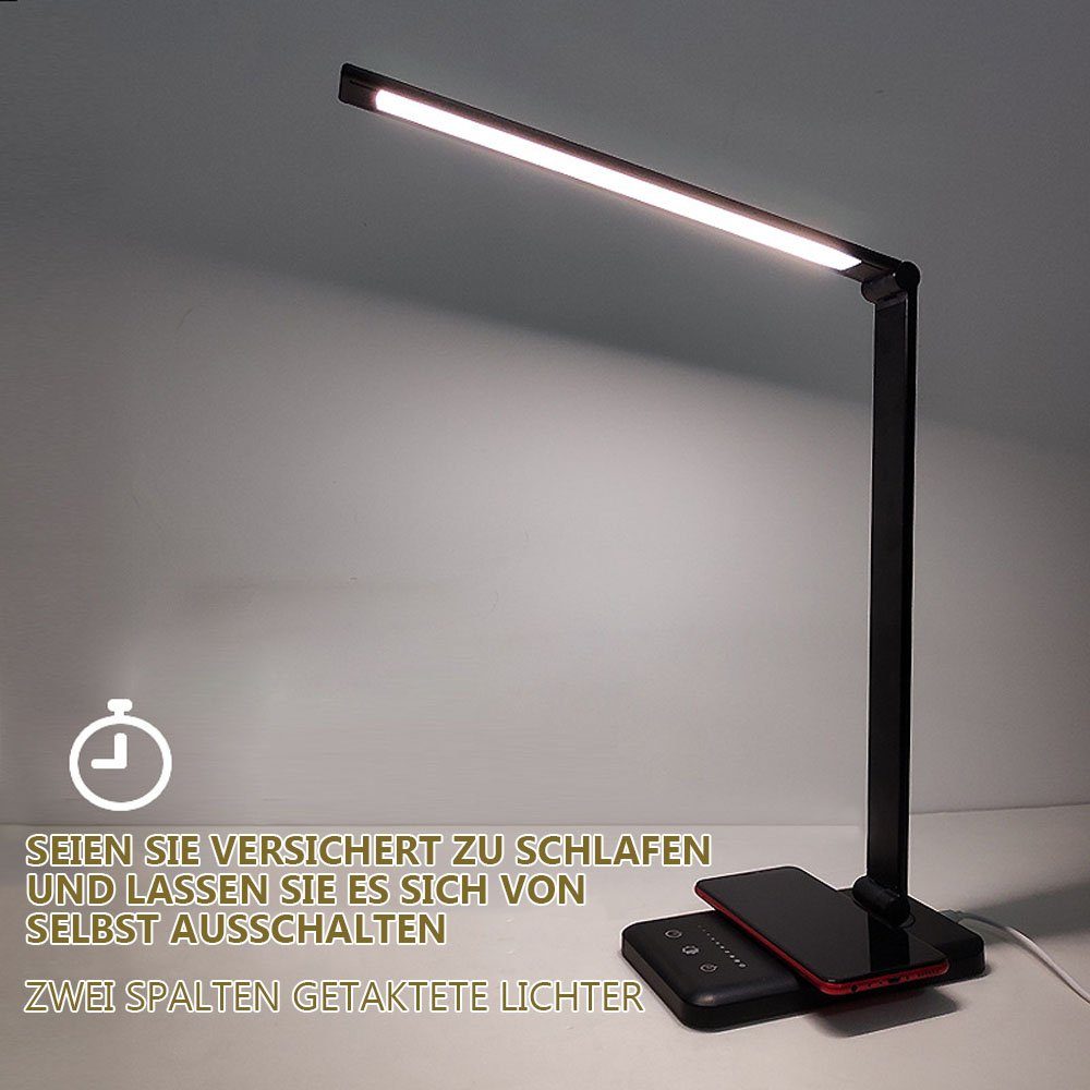 Schreibtischlampe mit Leseleuchte LED LED-Schreibtischlampe, USB-Anschluss Dimmbare MOUTEN