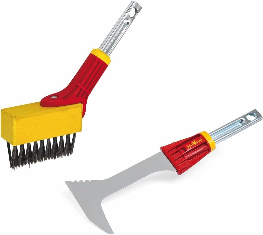 WOLF-Garten Fugenkratzer Fugenbürste/Fugenkratzer Set mit Holz-Stiel, FB-M/FK-M/ZM140, (3-tlg)