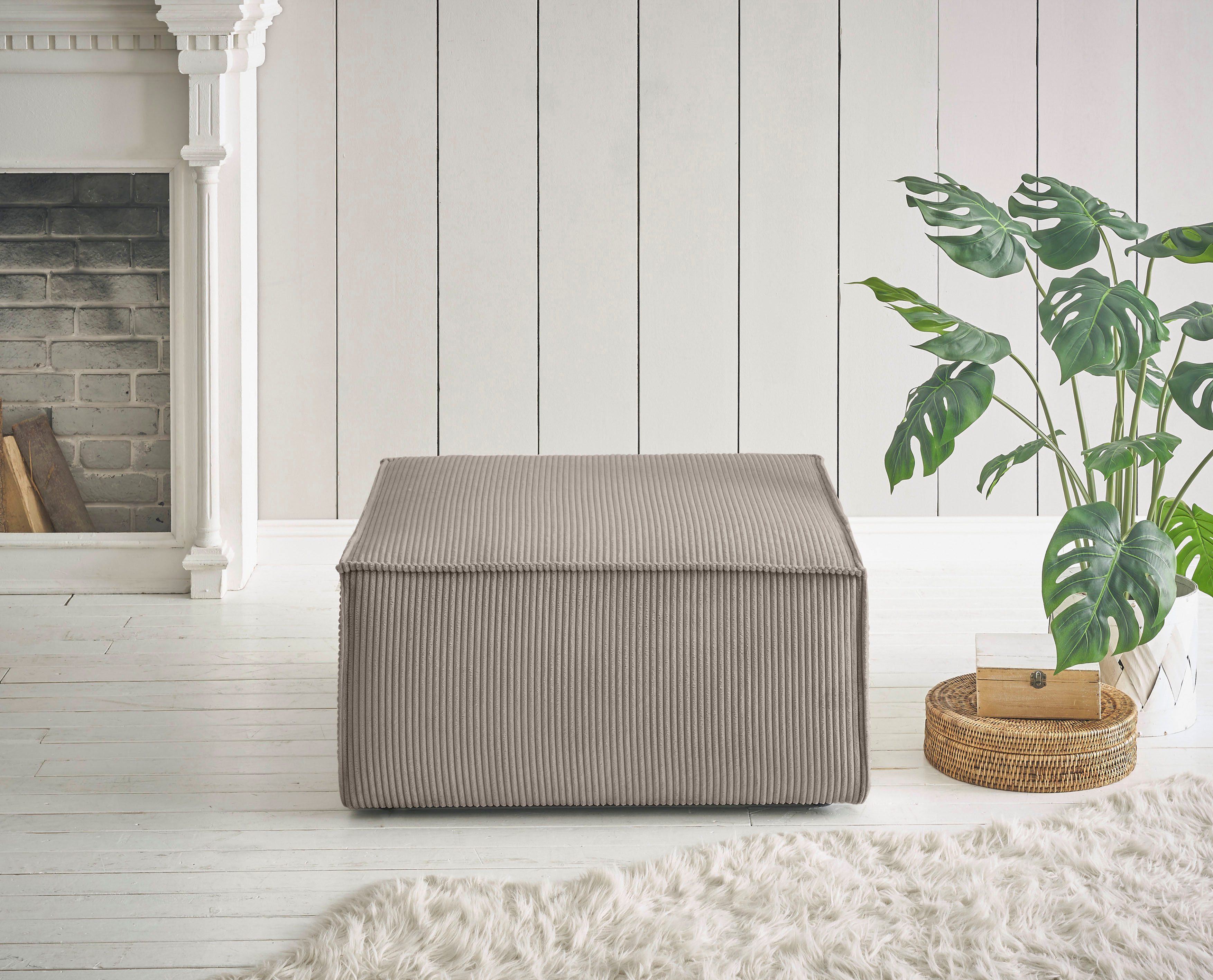OTTO home Hocker SHERWOOD Cord XXL-Hocker für Loveseat