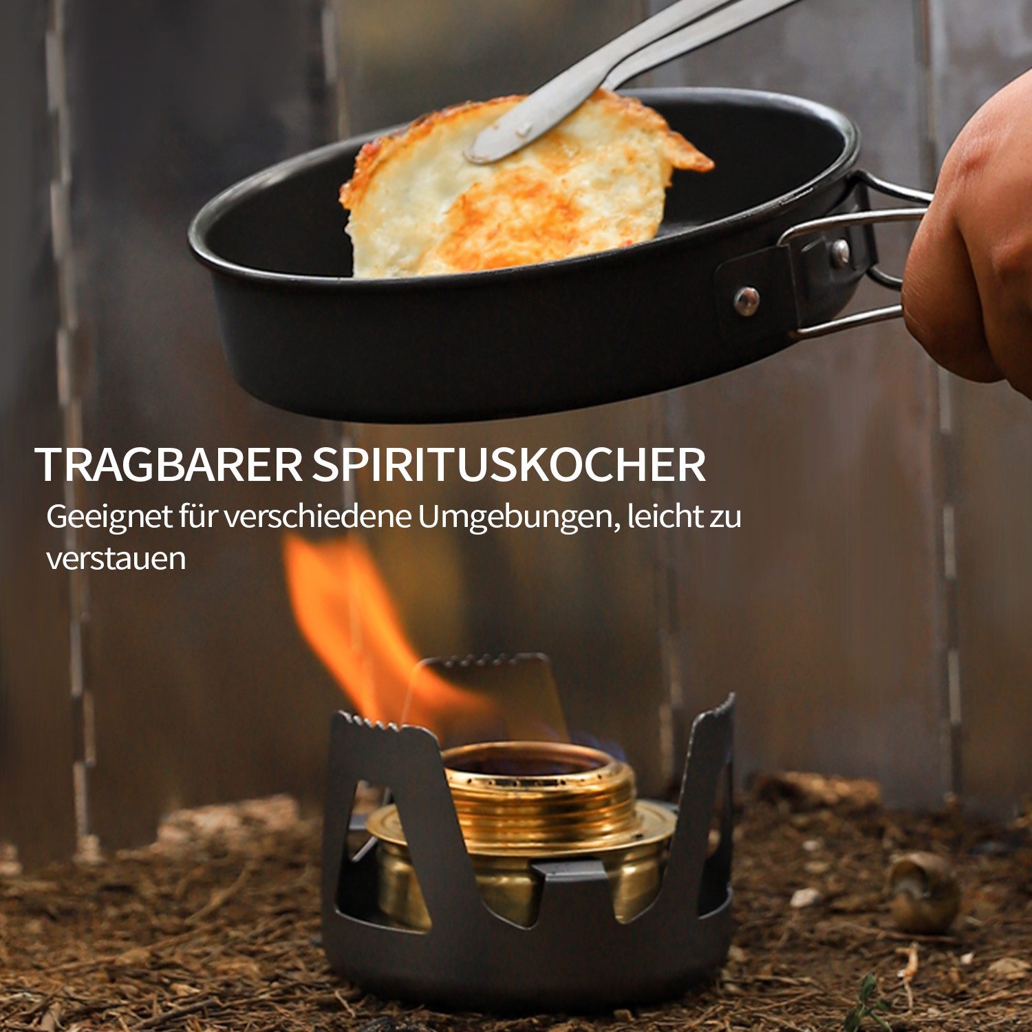 Refttenw Gaskocher Tragbarer Spirituskocher Camping, Mini Spiritusbrenner, Campingkocher