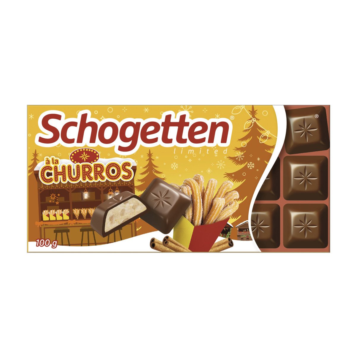 Schogetten Schokolade, Trumpf Schogetten Winterstückchen á la Churros Milchschokolade 100g