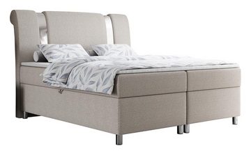 MKS MÖBEL Boxspringbett JOWI, Boxspringbett mit Bettkasten, Multipocket-Matratze, Topper