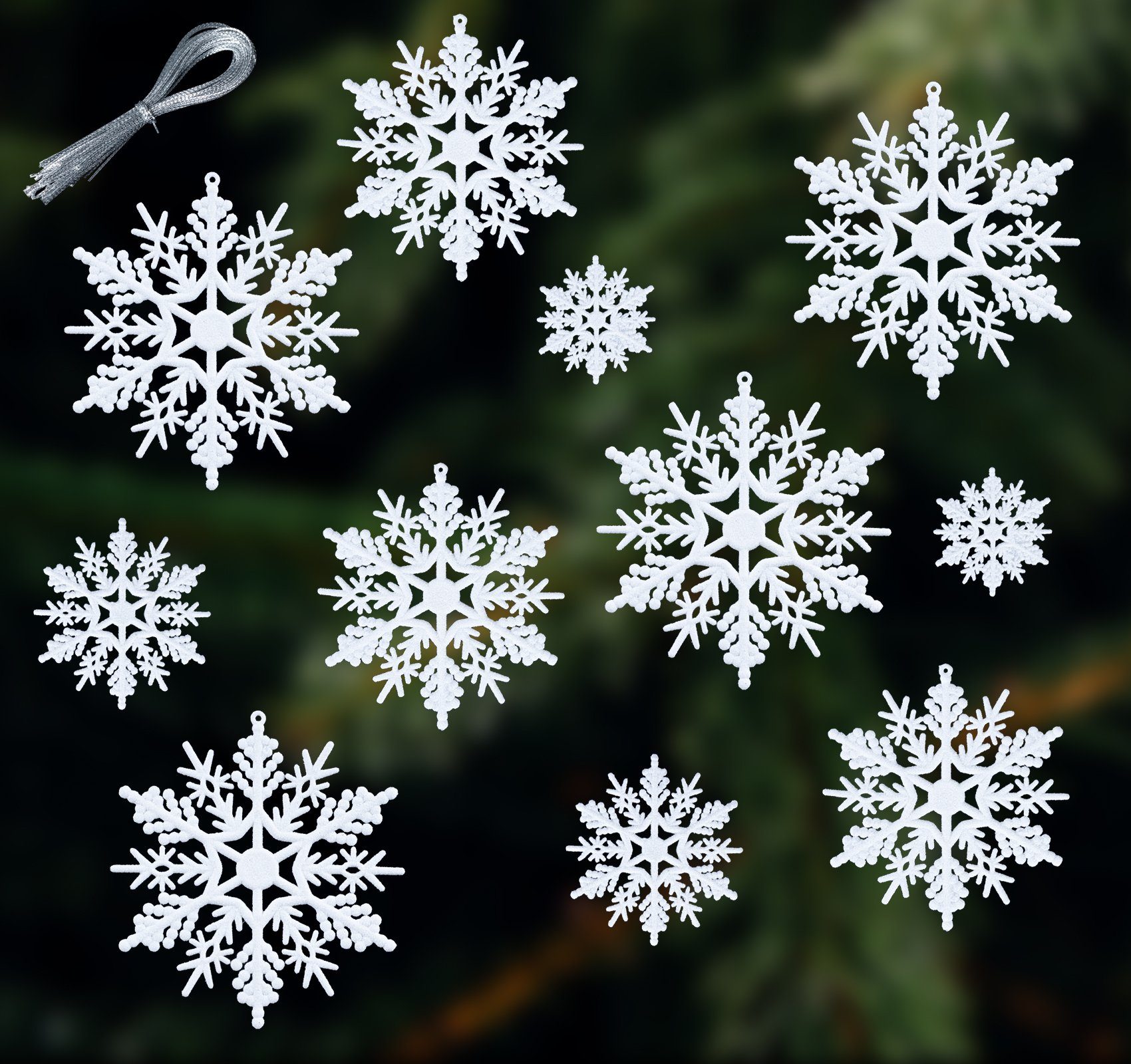 den für Schneeflocken-Ornamente, weiße 56 Ornamente Homewit Winter Stück Christbaumschmuck