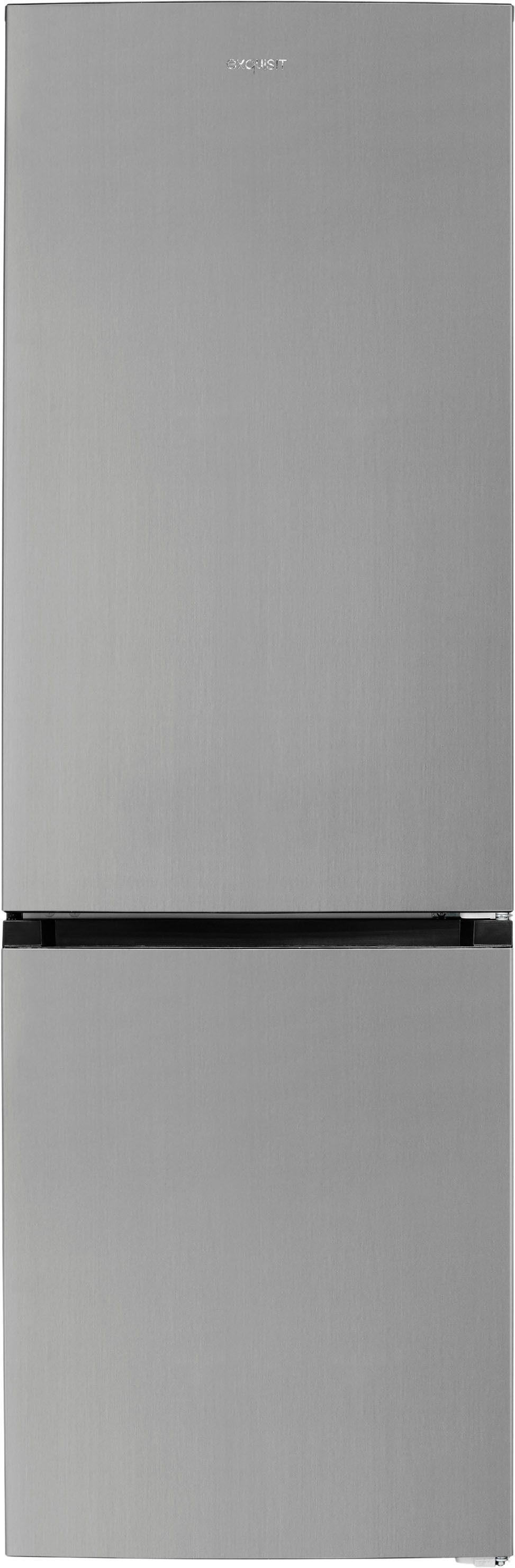 exquisit Kühl-/Gefrierkombination KGC400-130-NF-040D inoxlook, 186 cm hoch, 60 cm breit, Humidity Box für optimale Feuchtigkeitsregulierung & kein Abtauen mehr