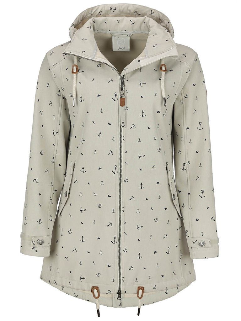 Dry Fashion Softshellmantel Damen Softshelljacke Plön Allover-Print Anker m günstig online kaufen