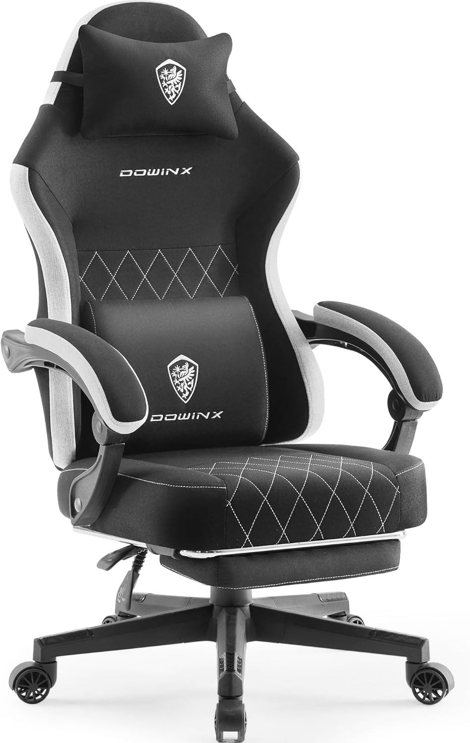 Dowinx Gaming-Stuhl Gaming Stuhl mit Frühling Kissen, mit Fußstütze bis zu 135° (1 St), Ergonomischer Gaming Sessel für Office Gaming