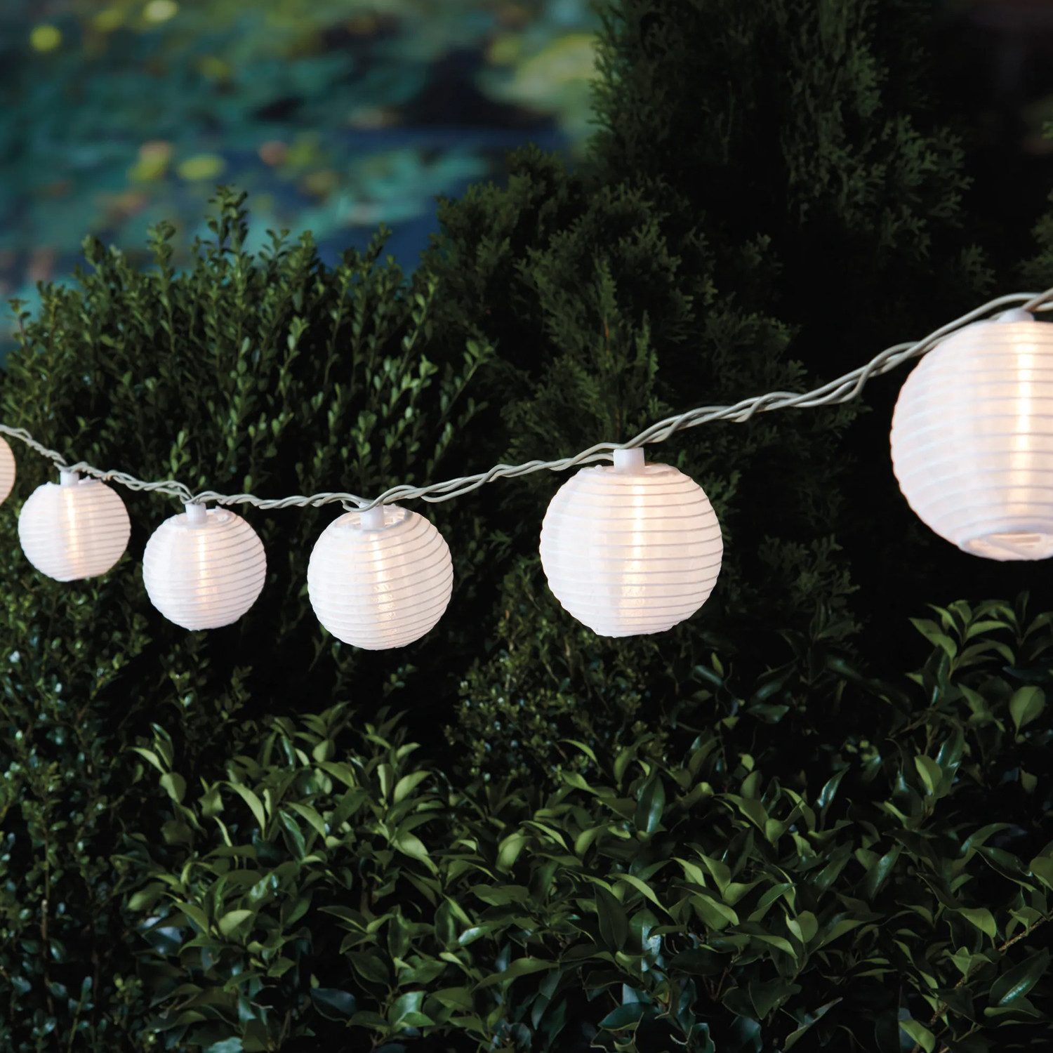 Salcar LED-Lichterkette LED Lichterkette Lampion Außen, Solar-, Batterie-, Steckdosen-Betrieb, 40-flammig, 10M 40 LED-Lampions,8 Modi, Timer, Batteriebetrieb