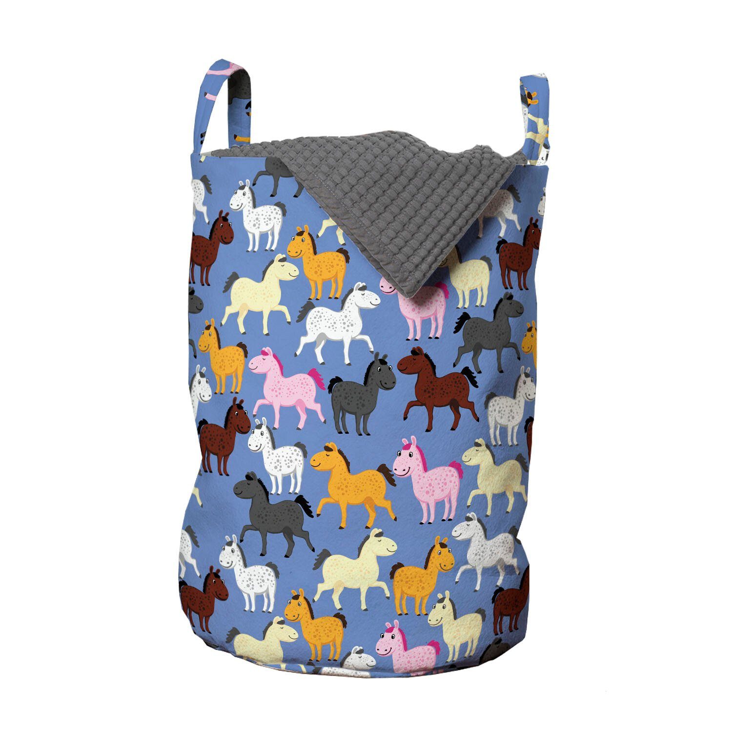 Zoo Baby-Pferde Wäschesäckchen Kordelzugverschluss für Bunte Griffen mit Abakuhaus am Wäschekorb Kindergarten Waschsalons,