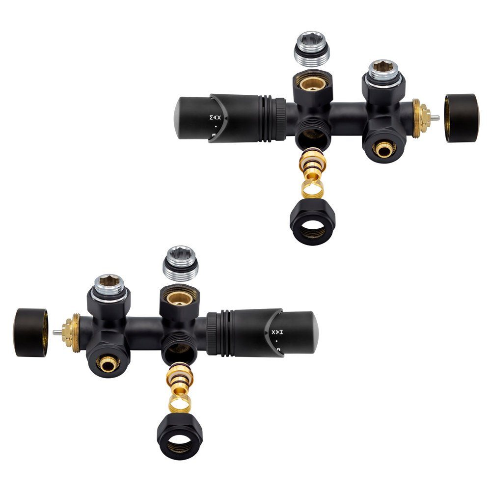 Belrad Heizkörper BLR316, Anschlussgarnitur Mittelanschluss Multiblock Eck günstig online kaufen