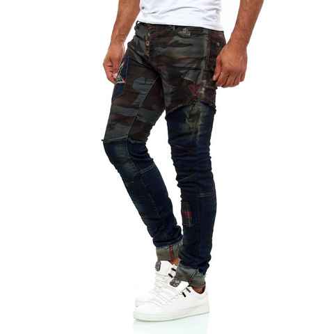 KINGZ Slim-fit-Jeans im Army-Look