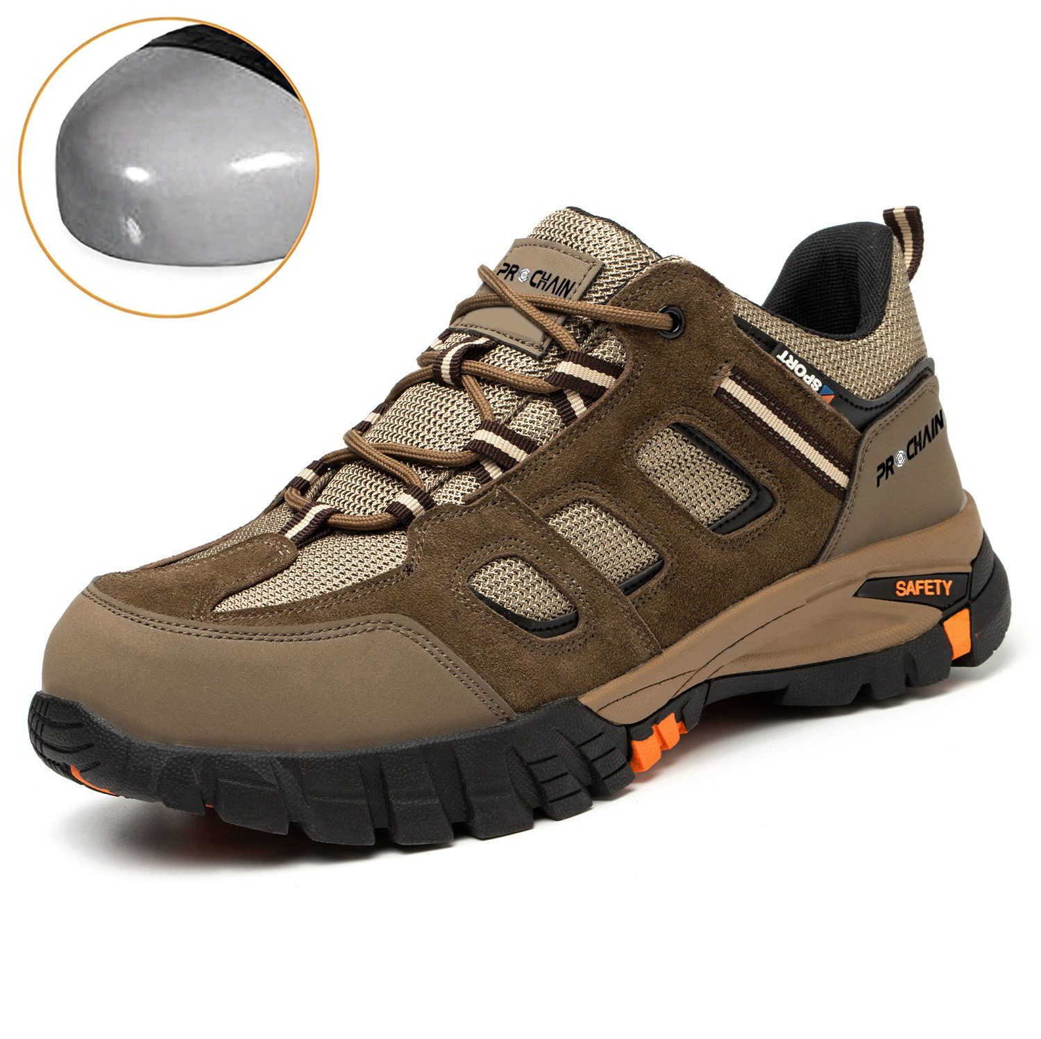 PROCHAIN Arbeitsschuhe Modische Herren Sicherheitsschuh (Stahlkappe Arbeitsschuhe chutzschuhe Schutzausrüstung, sportlich, bequem, leicht, atmungsaktiv, weich und rutschfest) Herren- und Damenmodelle Indoor und Outdoor