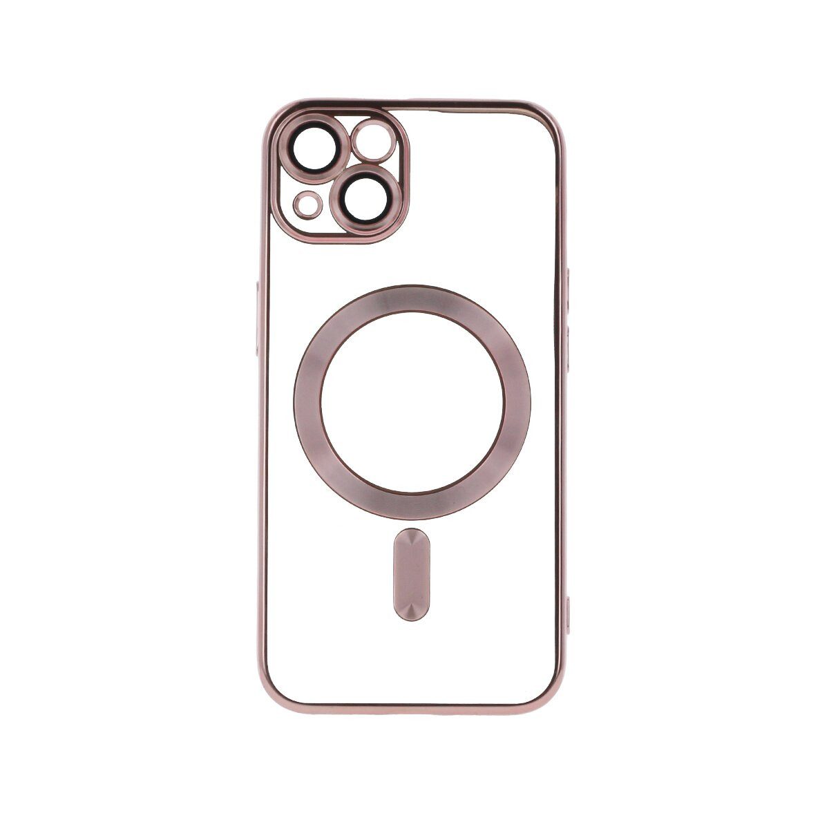 COFI 1453 Handyhülle Color Chrome Mag kompatibel mit Apple iPhone 17 Air Roségold 6,6, Transparente Hülle mit Chromkanten und Magnetring