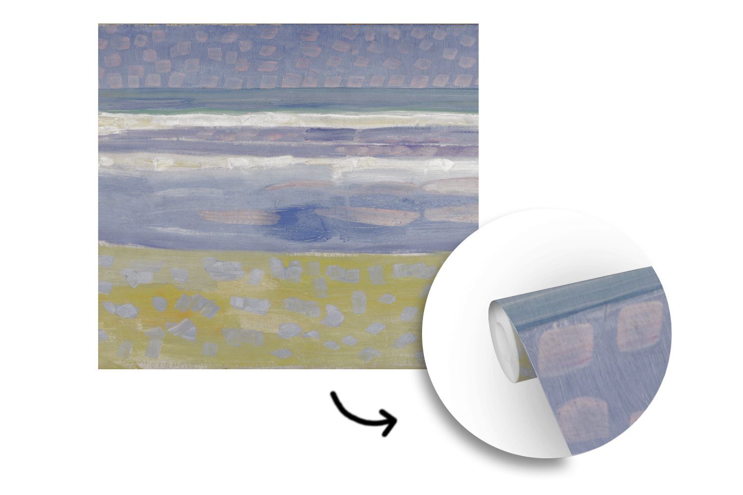 für Piet Matt, Sonnenuntergang Mondrian, - Tapete (5 Schlafzimmer, oder Vinyl Wohnzimmer nach Wandtapete Fototapete bedruckt, Meer St), MuchoWow