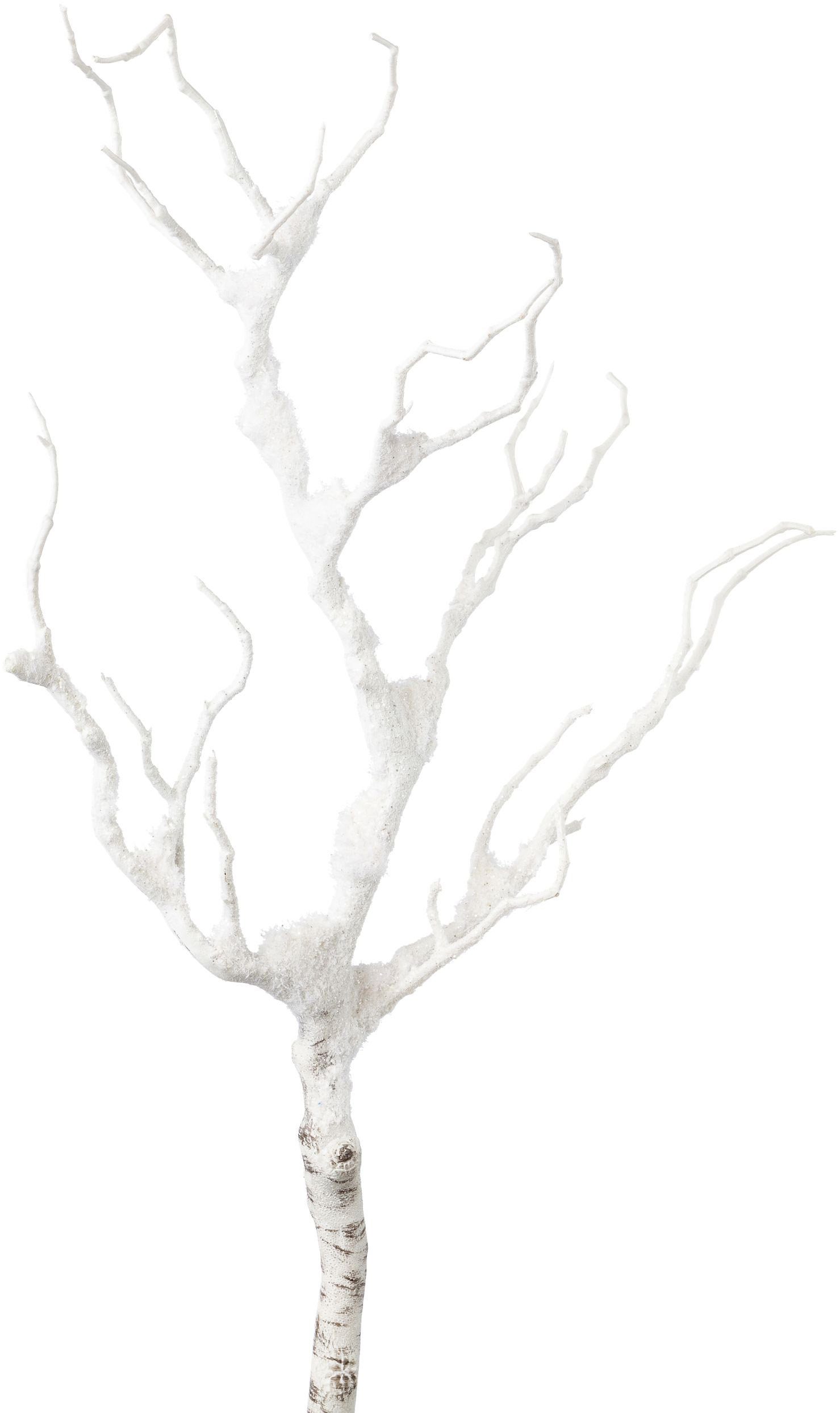 Winterliche Kunstpflanze Weihnachtsdeko Zweig, Schnee künstlichem cm, 2er-Set Creativ 65 Deko-Ast green, Höhe bedeckt, mit