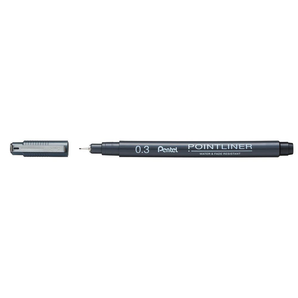 PENTEL Kugelschreiber Pentel Pointliner Fineliner schwarz 0,3 mm