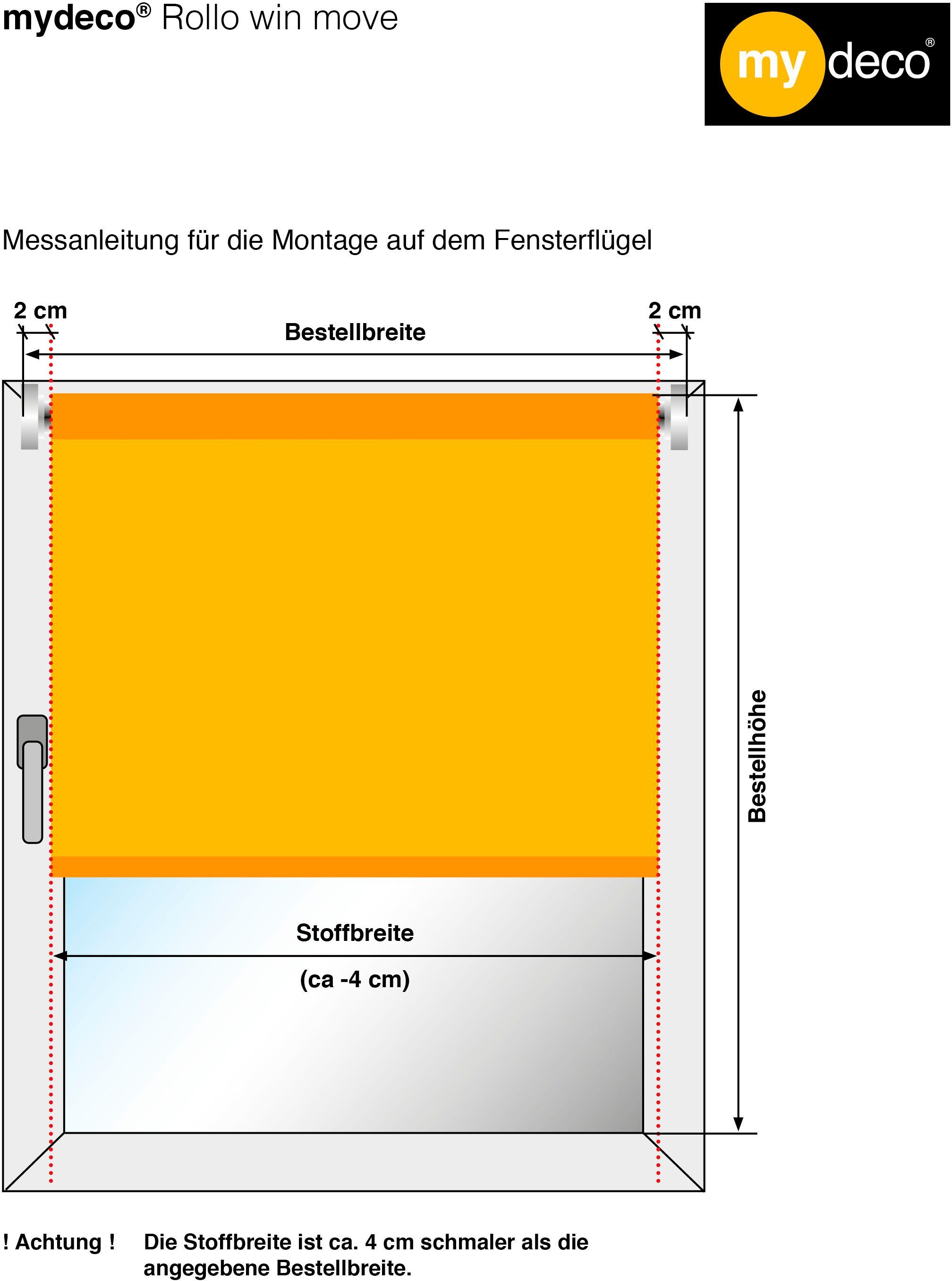 Seitenzugrollo Win mit Lichtschutz, move, Bohren, stylischem mydeco, weiß Muster Klemmfix, freihängend, ohne