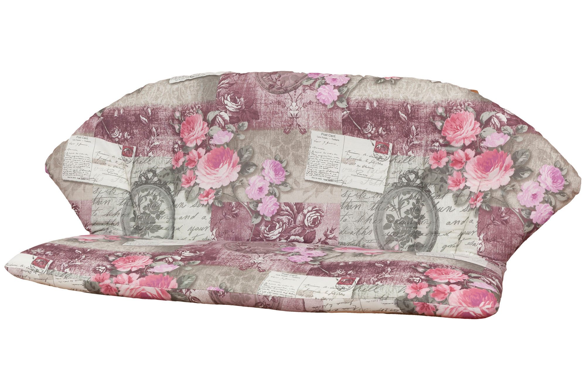 KETTtex Bankauflage für Royal Garden MWH Bank Elegance 0798 rosa-grau Blumen Landhaus, (1 St)