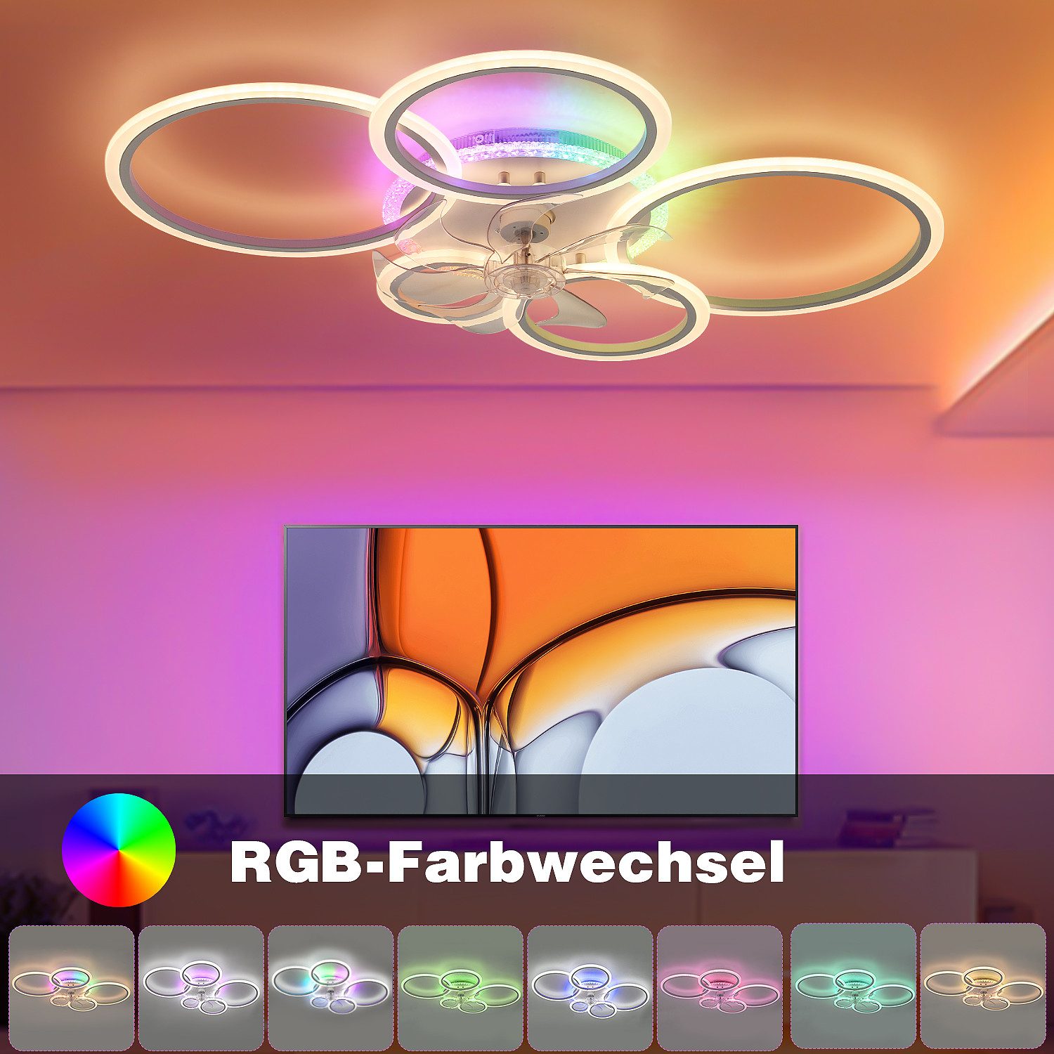 oyajia Deckenleuchte 95W Deckenlampe Mit Ventilator, günstig online kaufen