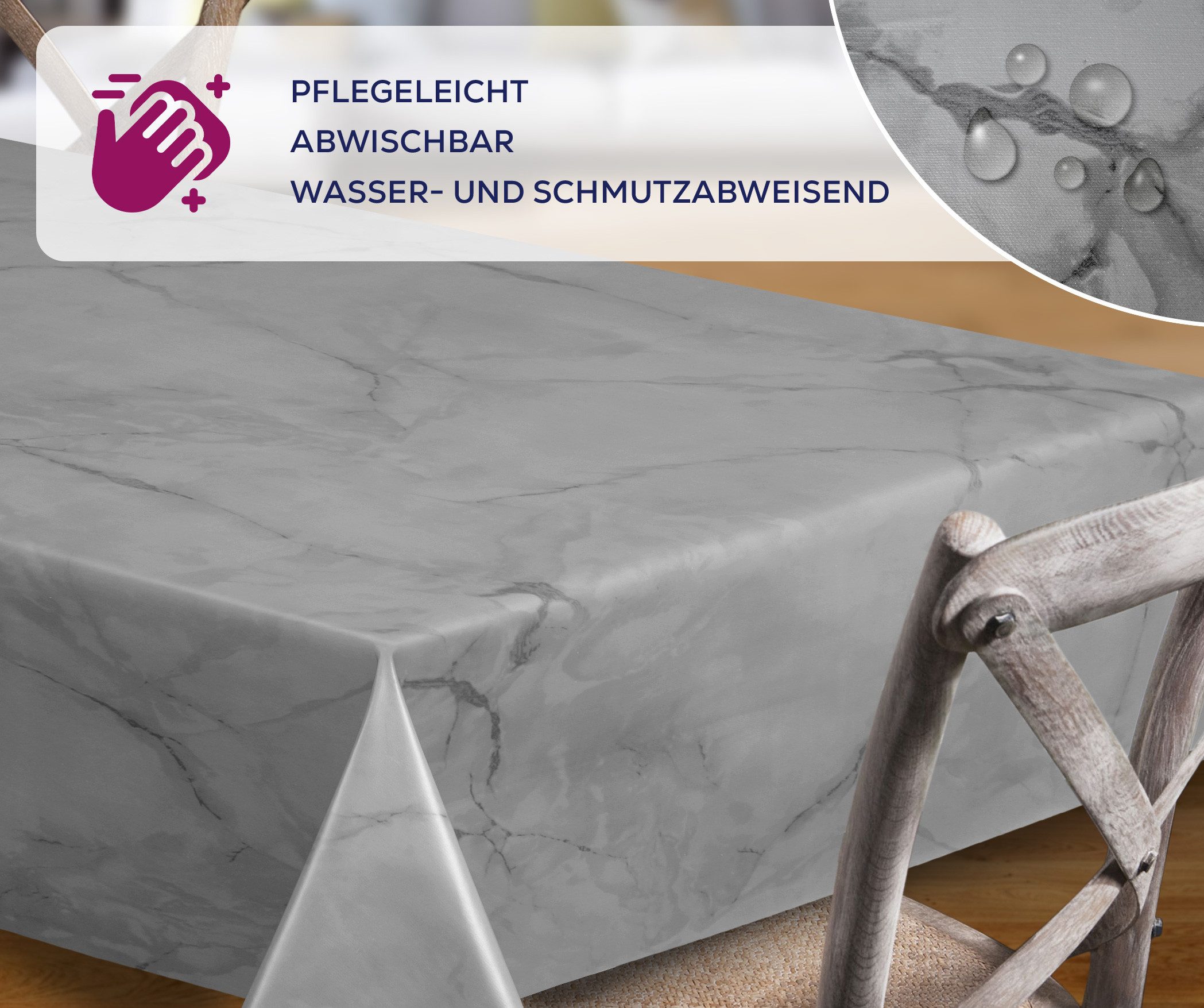 Beautex Tischdecke Wachstuchtischdecke abwischbar, Gartentischdecke Marmors günstig online kaufen