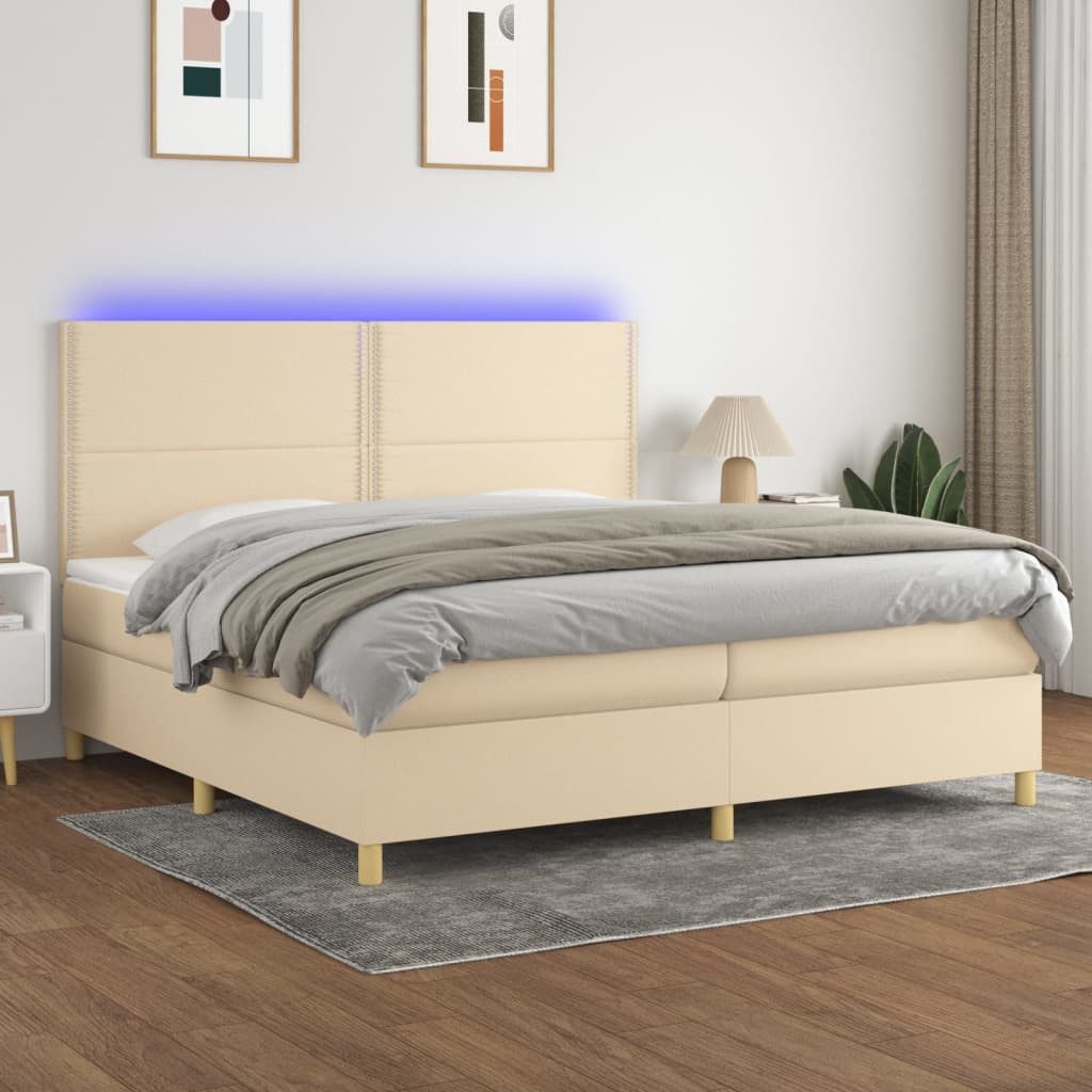vidaXL Boxspringbett Bett Boxspringbett mit Matratze & Topper & LED (200 x günstig online kaufen