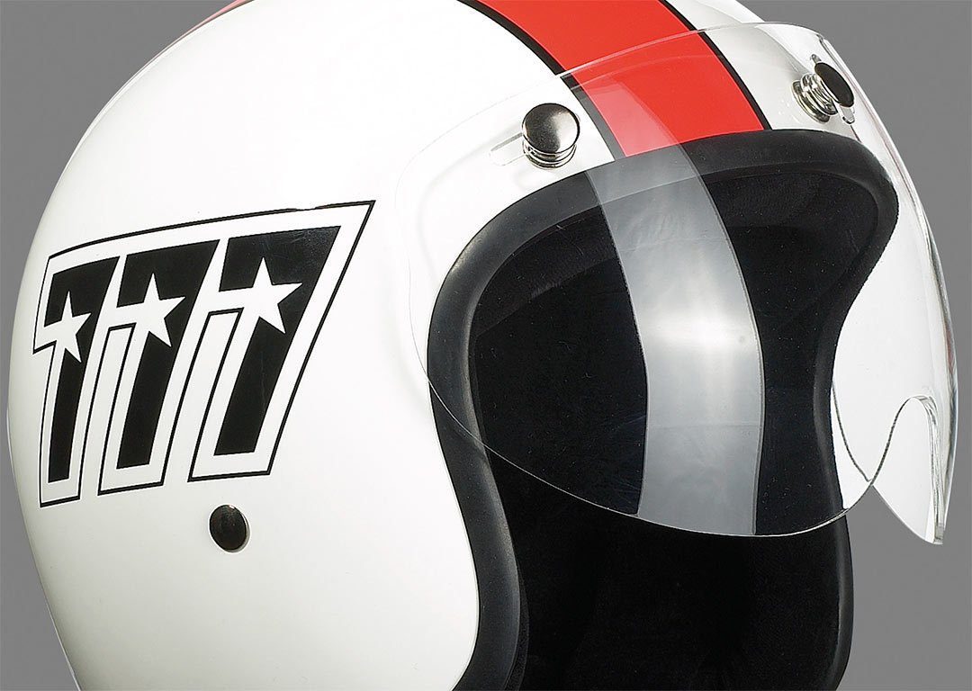 Bandit Motorradhelm Jet Knopf Visier