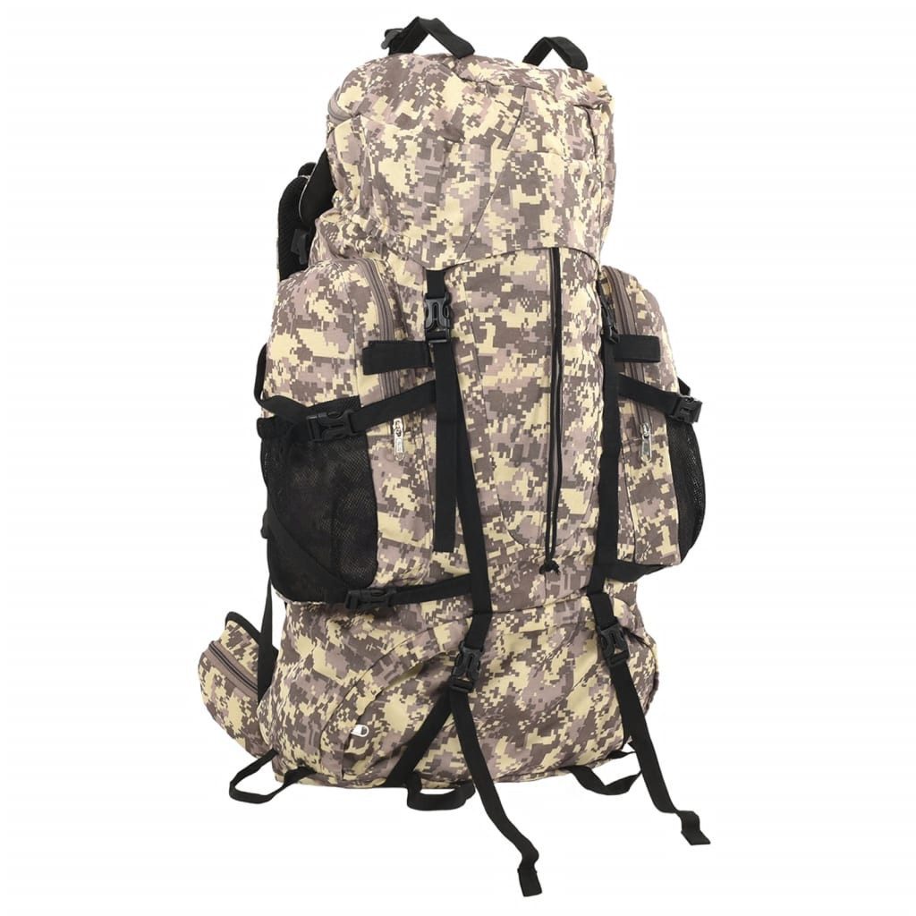 vidaXL Rucksack Wanderrucksack Kamelbraun Tarnfarben 80 L Oxford-Gewebe