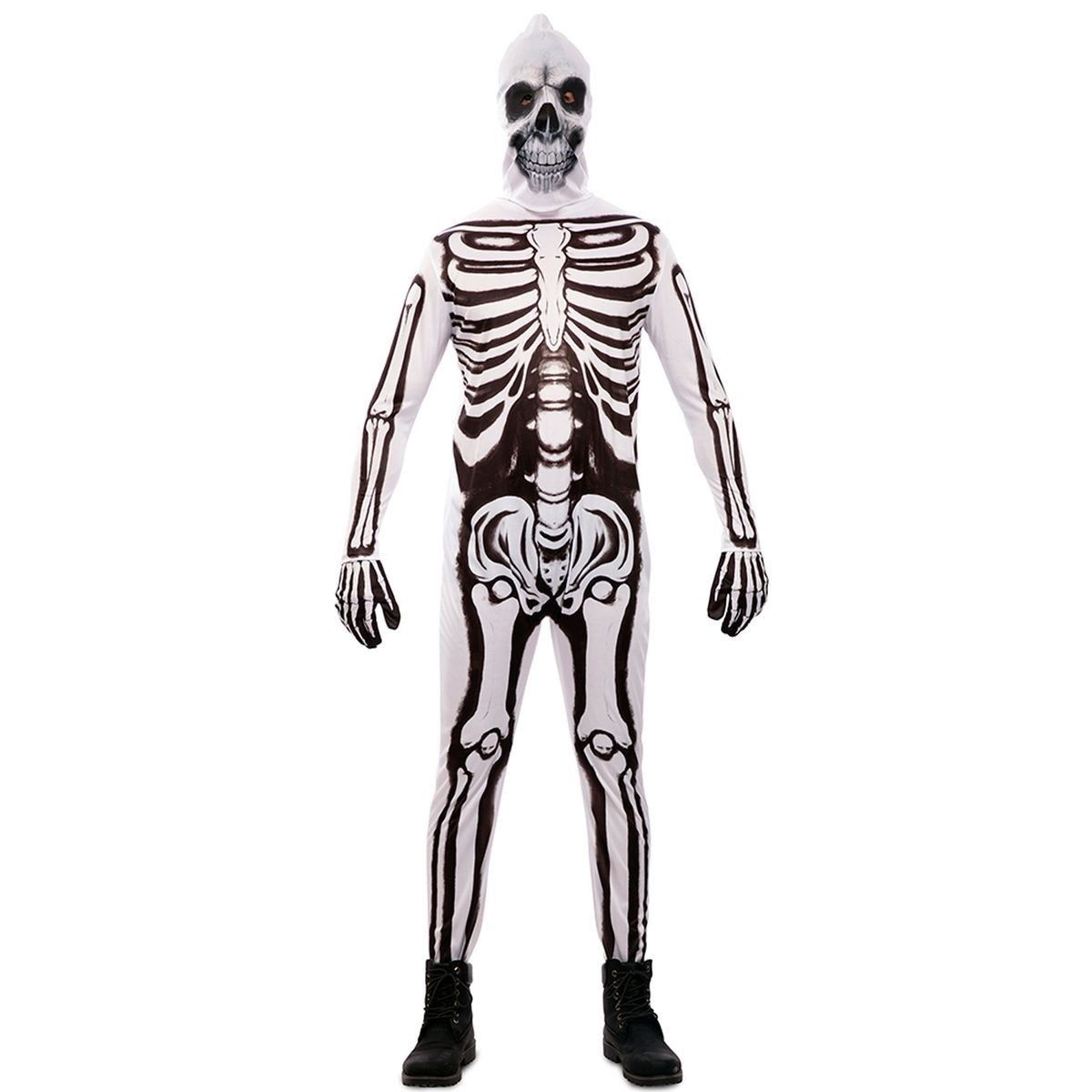 Fyasa Zombie-Kostüm Skelett Overall mit Maske für Erwachsene