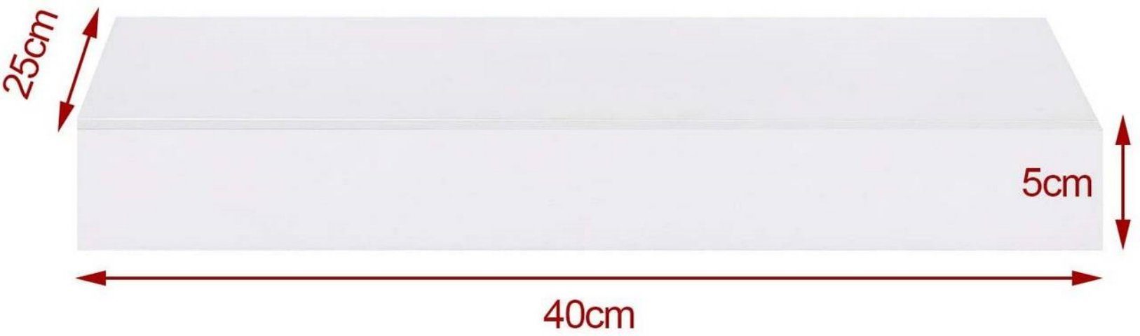 Woltu Wandregal, 1-tlg., mit Schubladen aus MDF-Platte, weiß