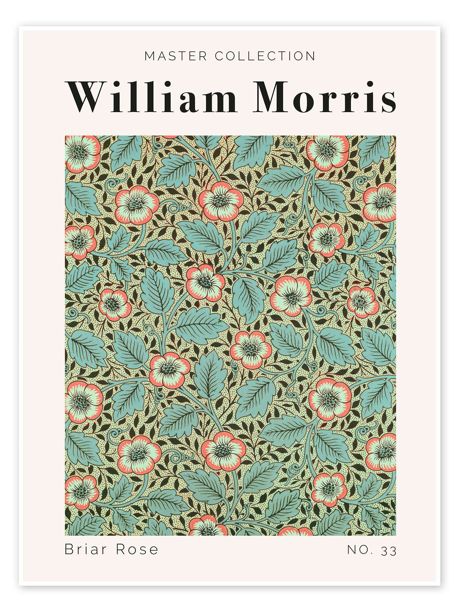 Posterlounge Wandbild Briar Rose No. 33, William Morris, erhältlich als Poster, Leinwandbild, Wandsticker oder Acrylglasbild