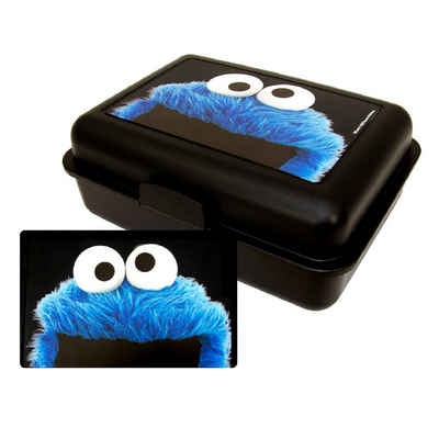 United Labels® Lunchbox Sesamstraße Brotdose - Krümelmonster mit Trennwand Schwarz, Kunststoff (PP)