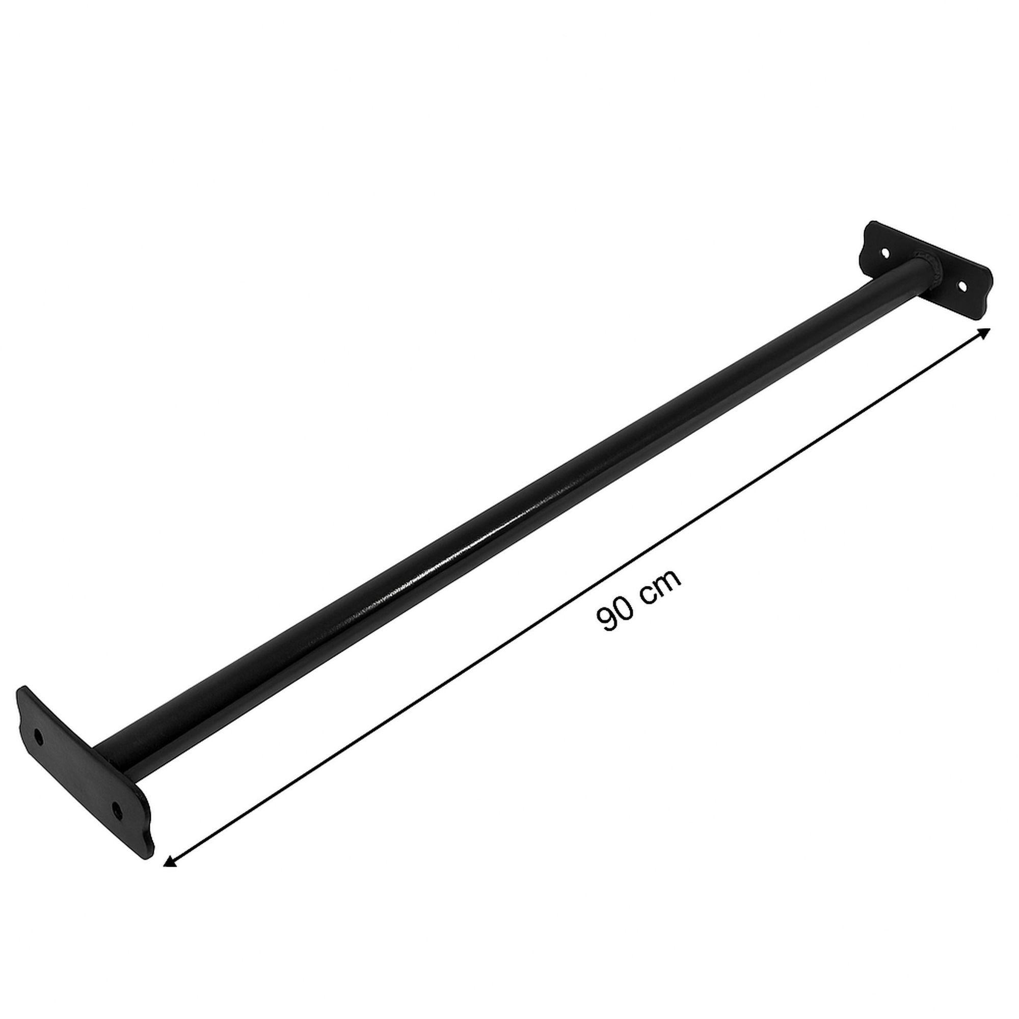 ROG-Gardenline Turnreck, (Reckstange Metall 90 cm Schwarz – Turnstange für Kinder Garten Reck mit Befestigungsplatten, Reckstange aus Metall - 90 CM - Schwarz)