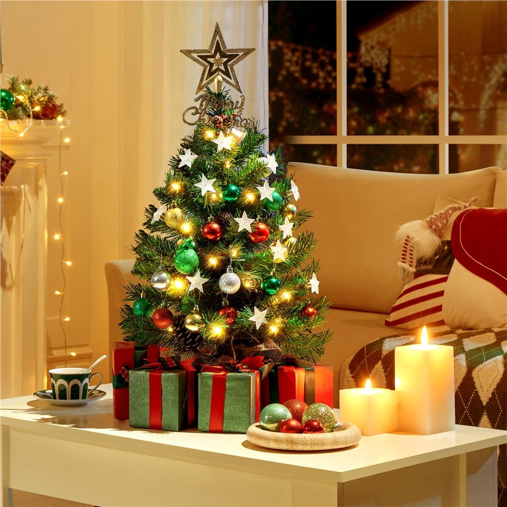 Yaheetech Künstlicher Weihnachtsbaum 61/92 cm (H), 2er-Set Tisch-Tannenbaum günstig online kaufen
