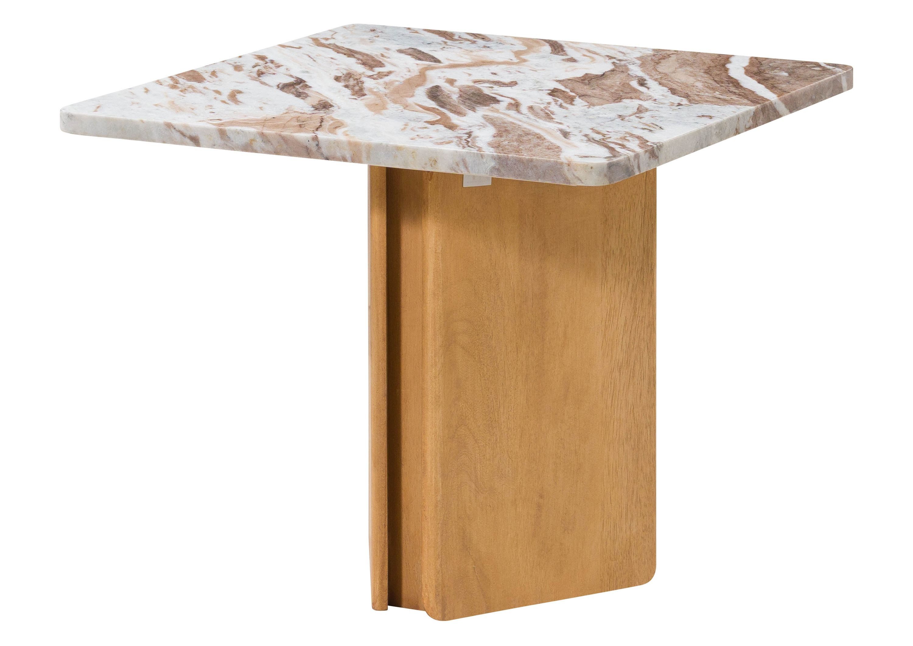 Massivmoebel24 Beistelltisch LUGANOMangoMassivholzbeige (Massivholz teilmontiert 24,7 kg LUGANO #104), Mango 55x55x45 cm beige lackiert