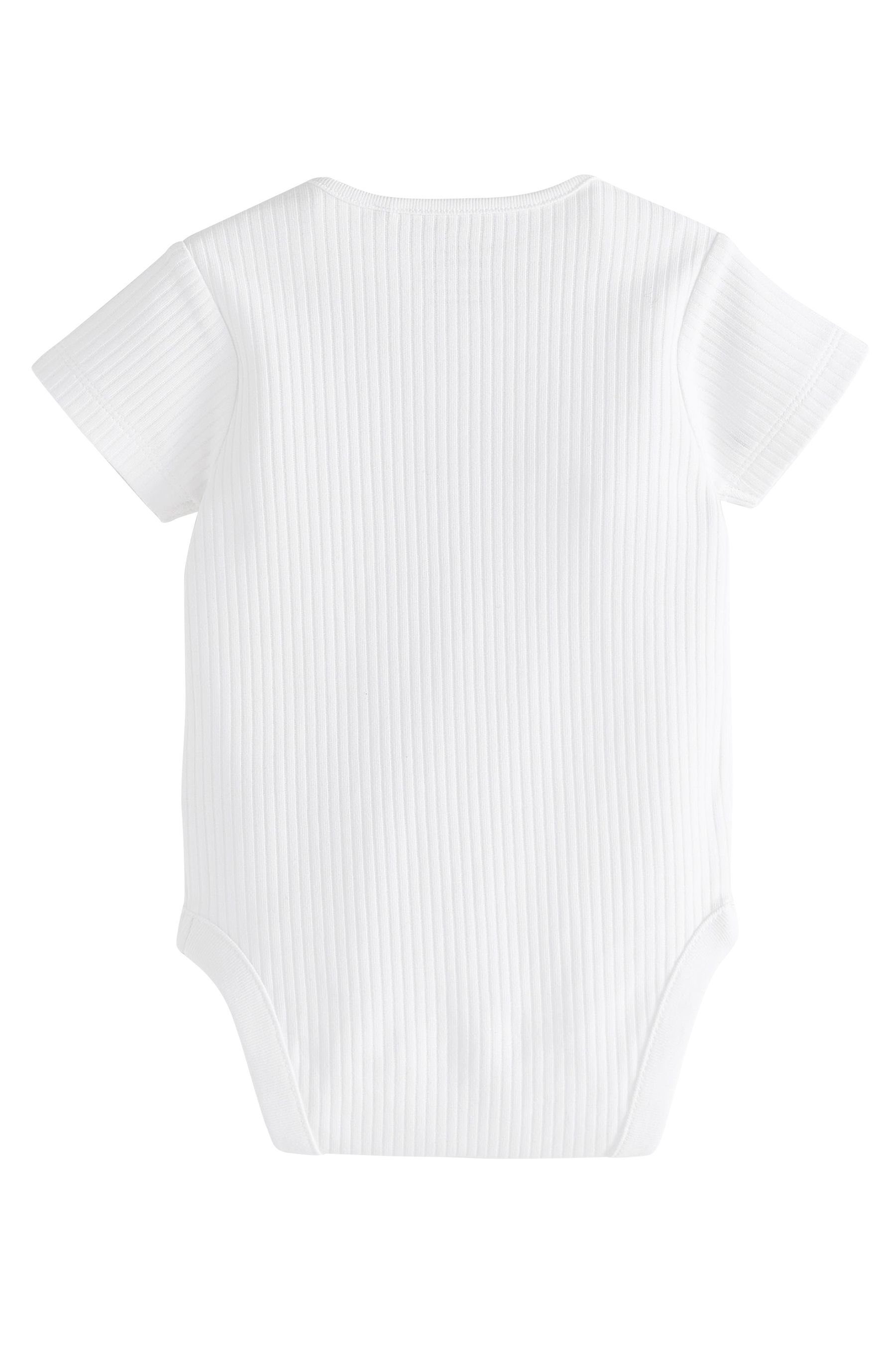 Next Kurzarmbody Gerippte Baby-Trägerhemden im 5er-Pack (5-tlg)