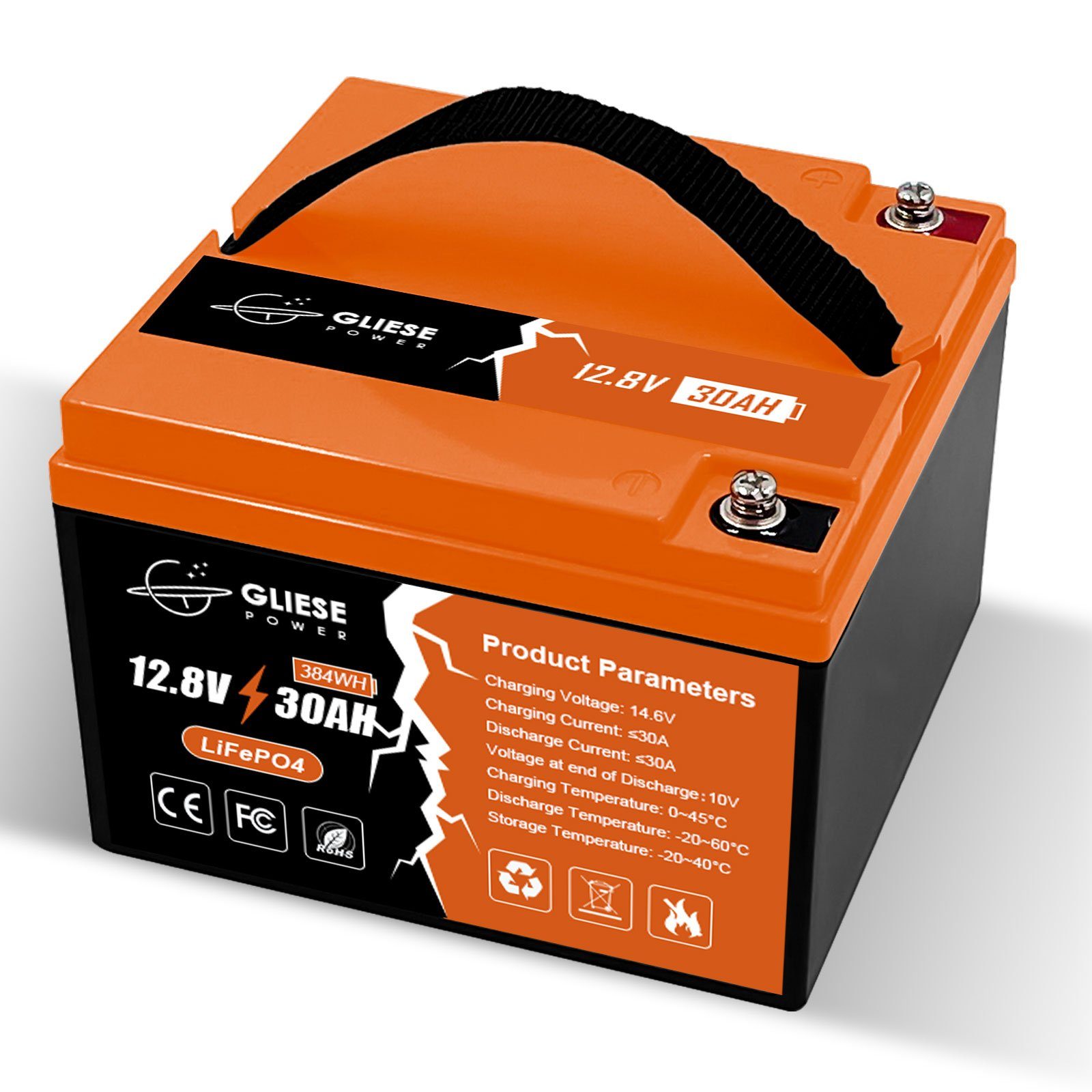 GLIESE 30Ah LiFePO4 AKKU Lithium Solar Extremzyklenfest 30000 12V Akku Bleiakkus mAh, Batterie Battery