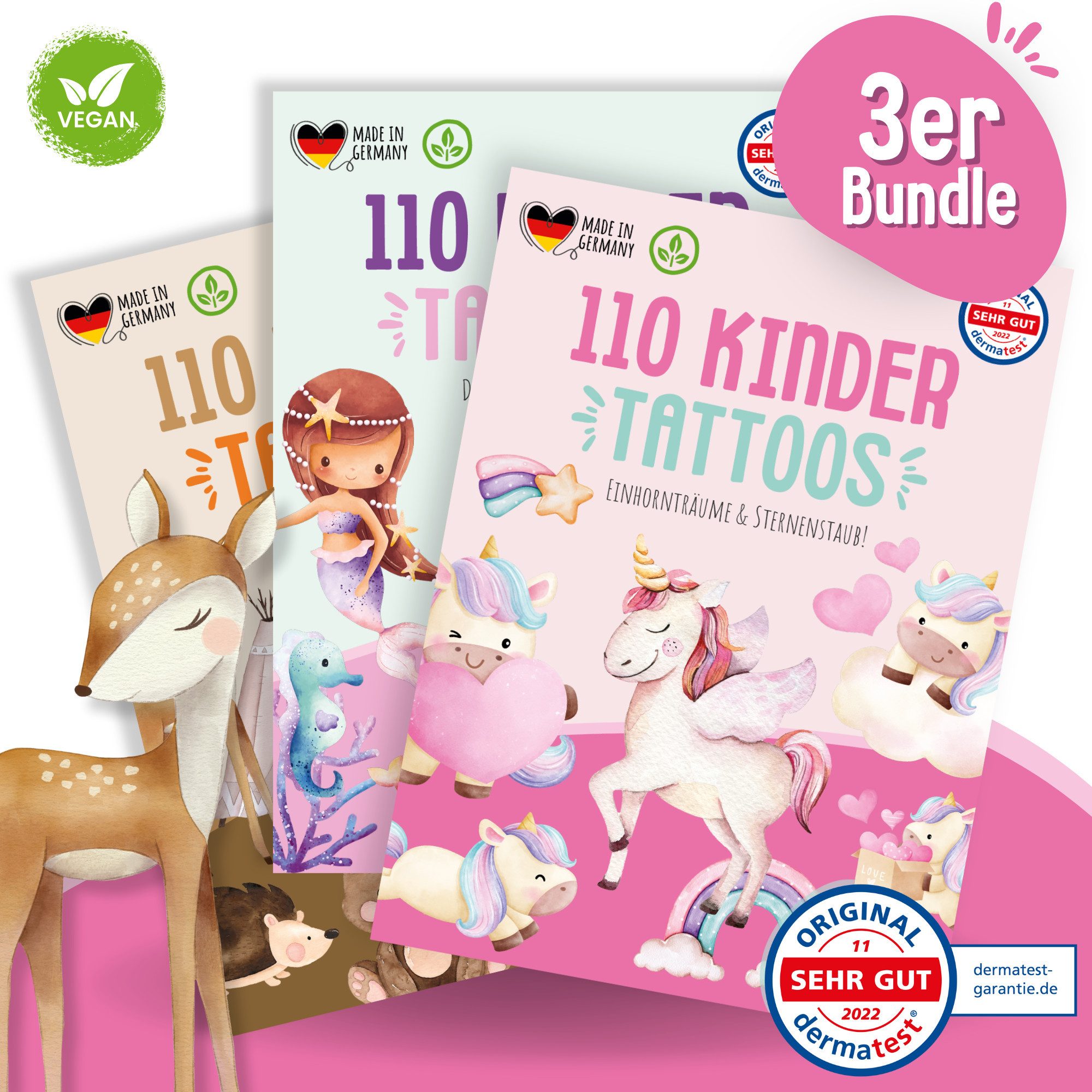 Kindertattoo 330 hautfreundliche Hauttattoos für Kinder, Geschenk Kinder