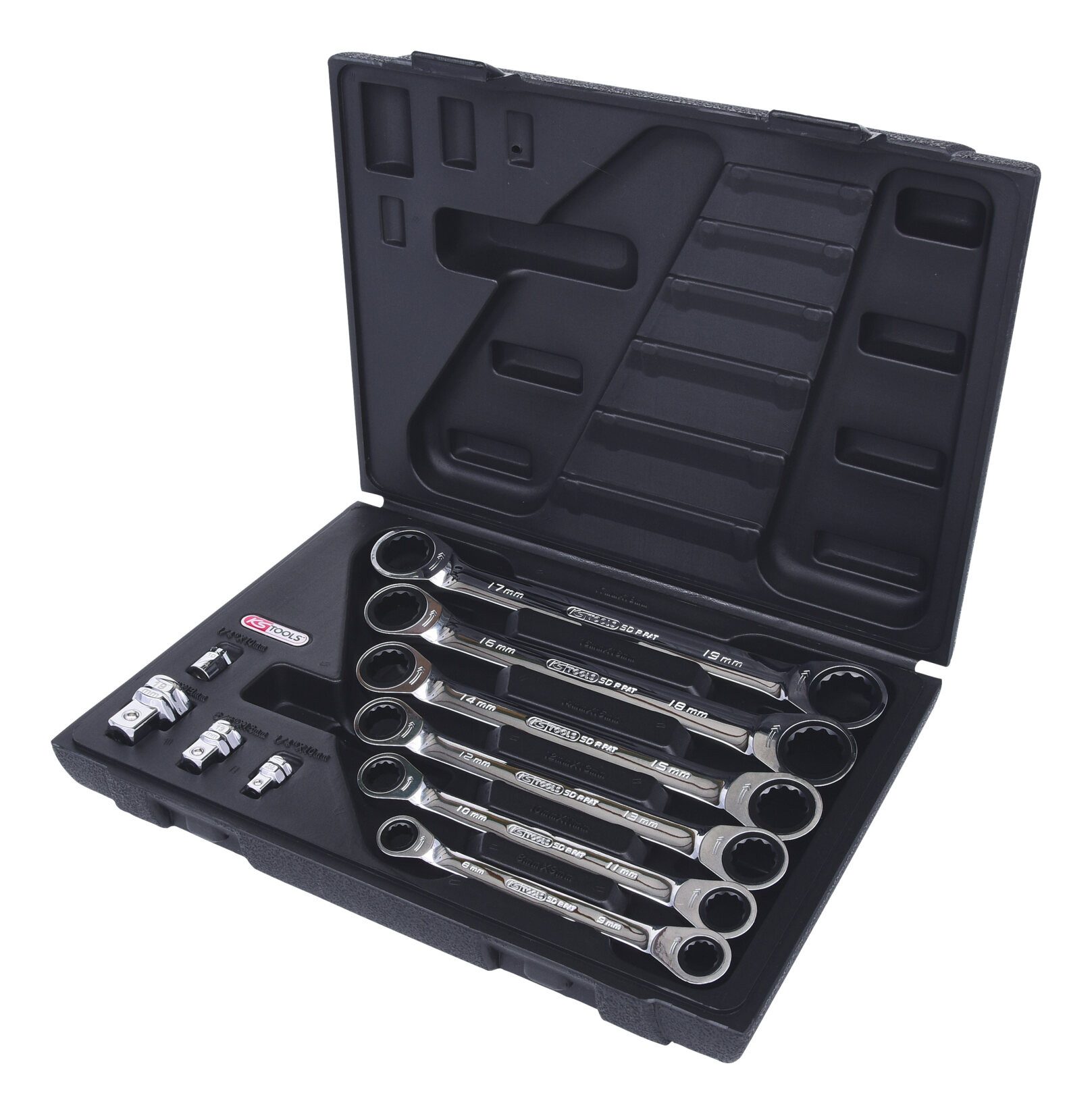 KS Tools Ratschenringschlüssel GEARplus (10 St), DoppelSatz, 10-teilig 8-19 mm