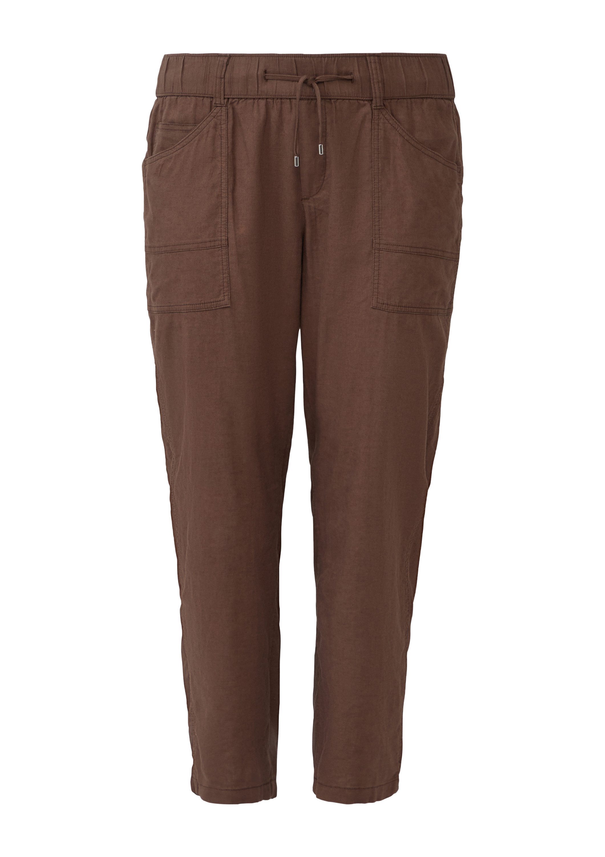 s.Oliver Chinos Hose Leinenmix-Hose im Relaxed Fit mit Elastikbund günstig online kaufen